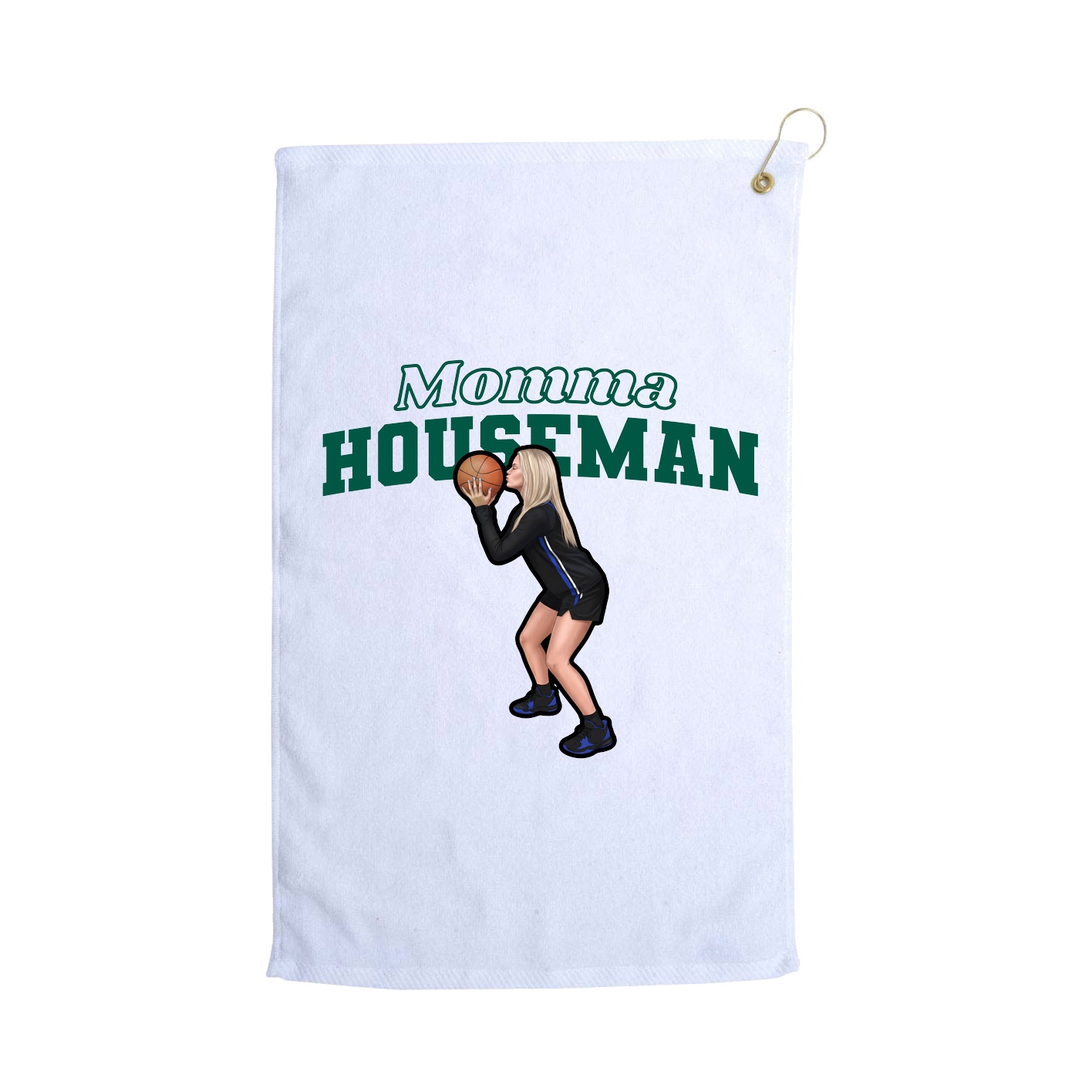 Golf Towel — Mothers Day Block in White