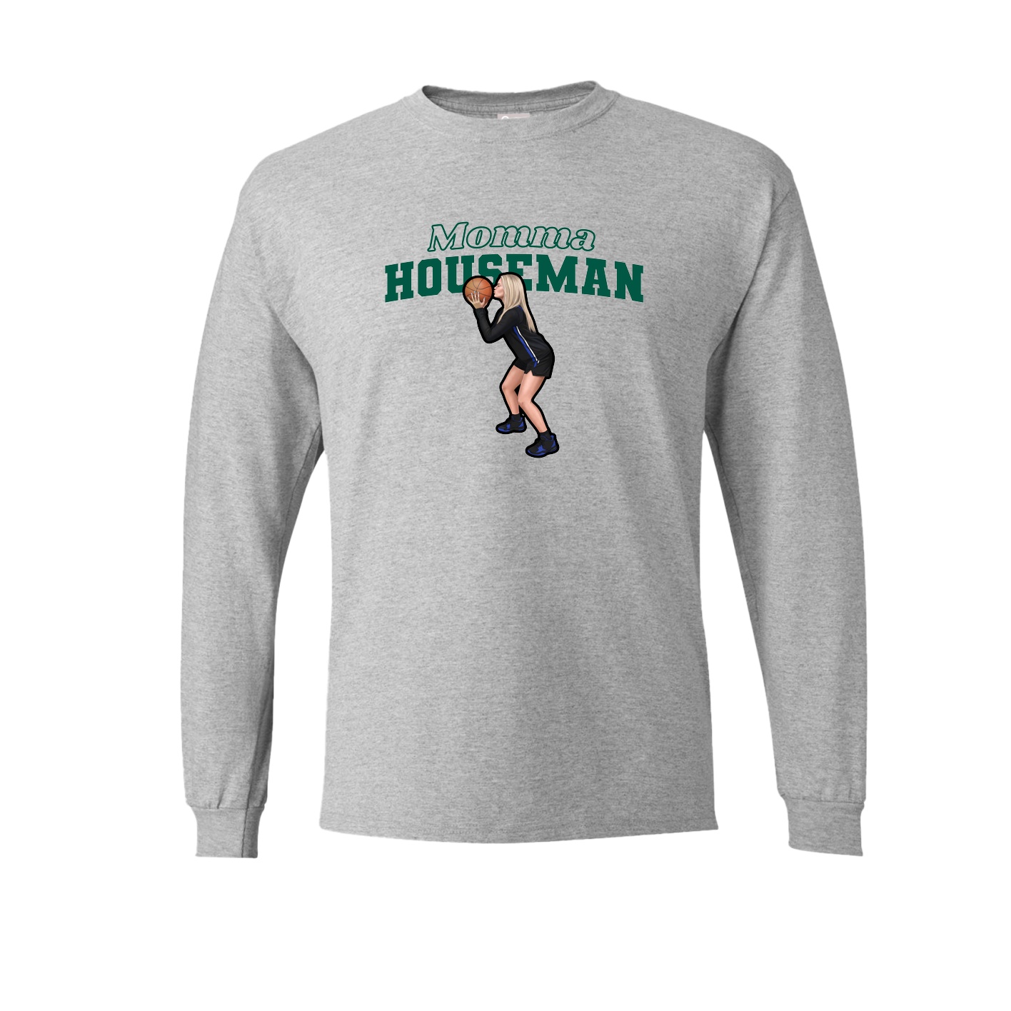 Long Sleeve Tee — Mothers Day Block in Grey
