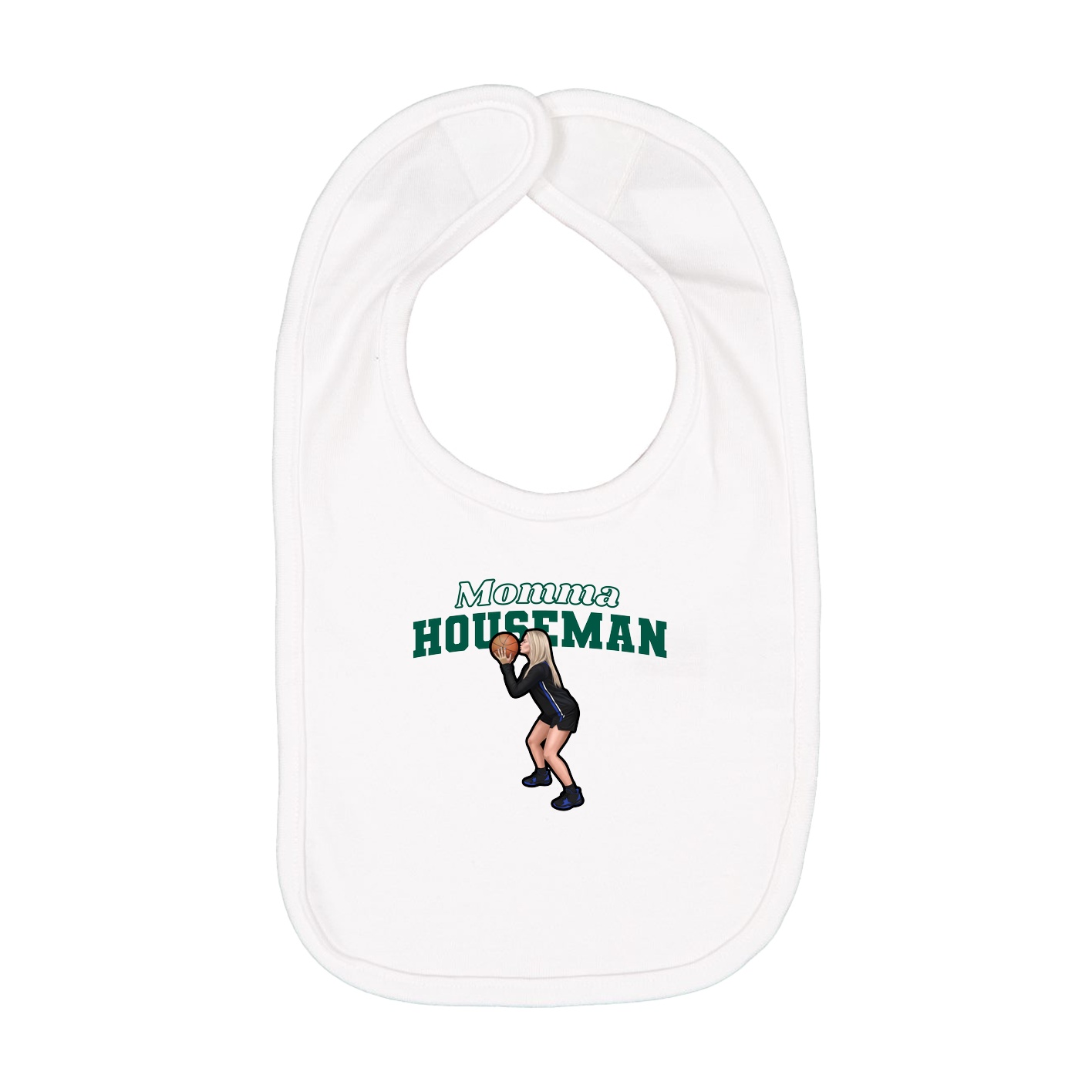 Infant Bib — Mothers Day Block in White