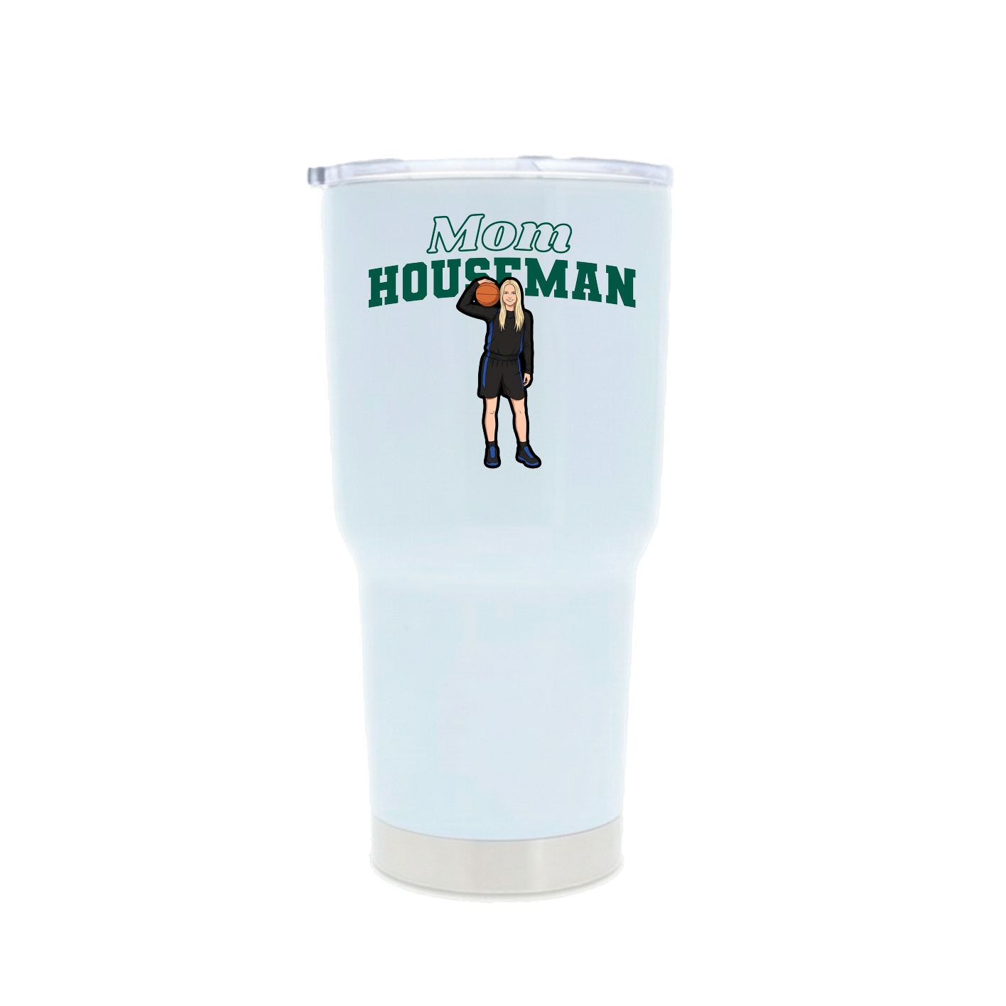 30oz Stainless Steel Tumbler — Mothers Day Block in White