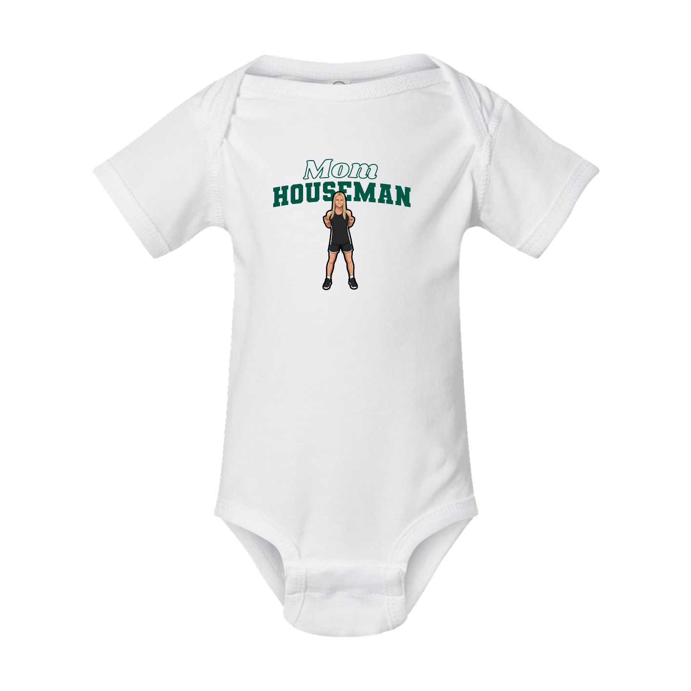 Baby Onesie — Mothers Day Block in White