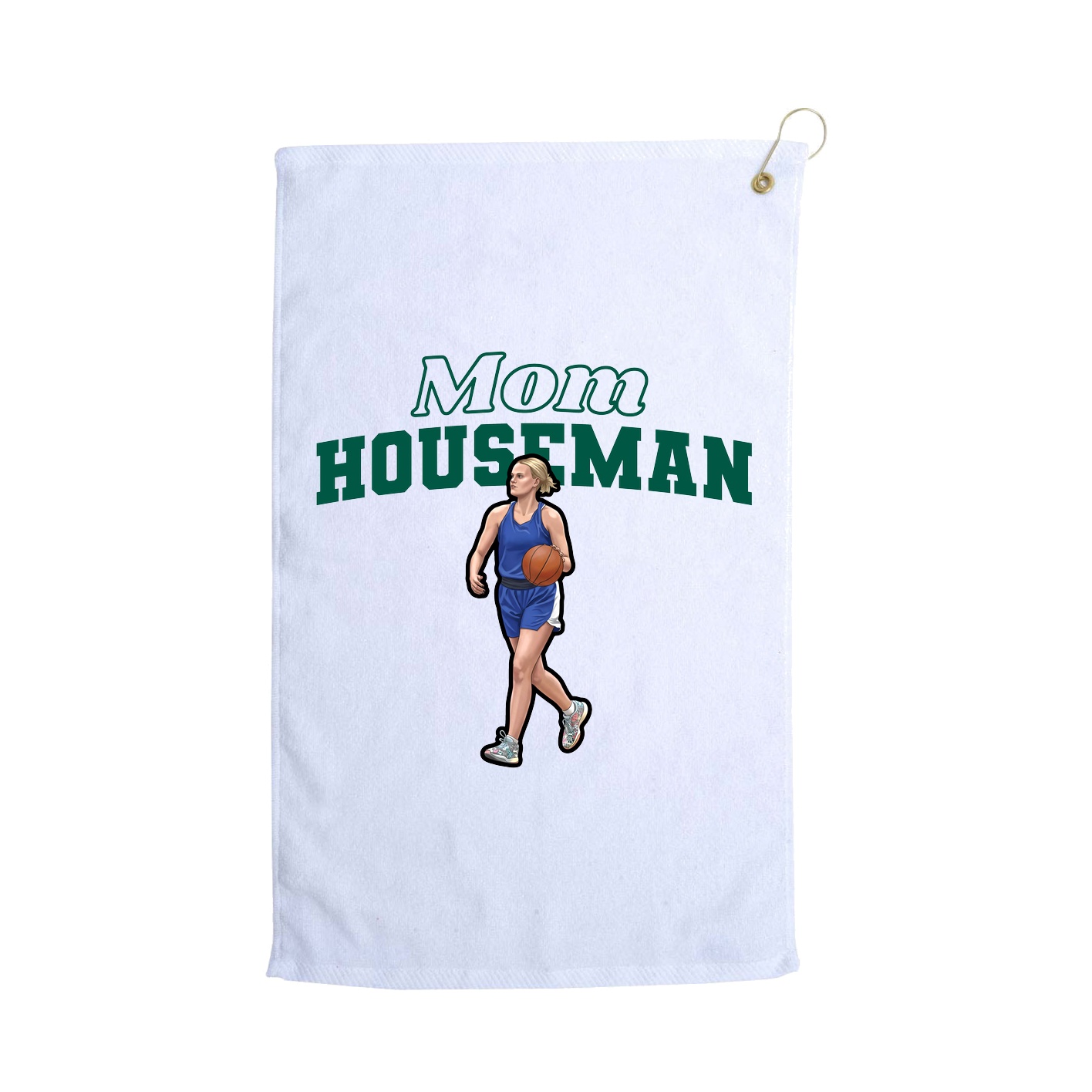 Golf Towel — Mothers Day Block in White