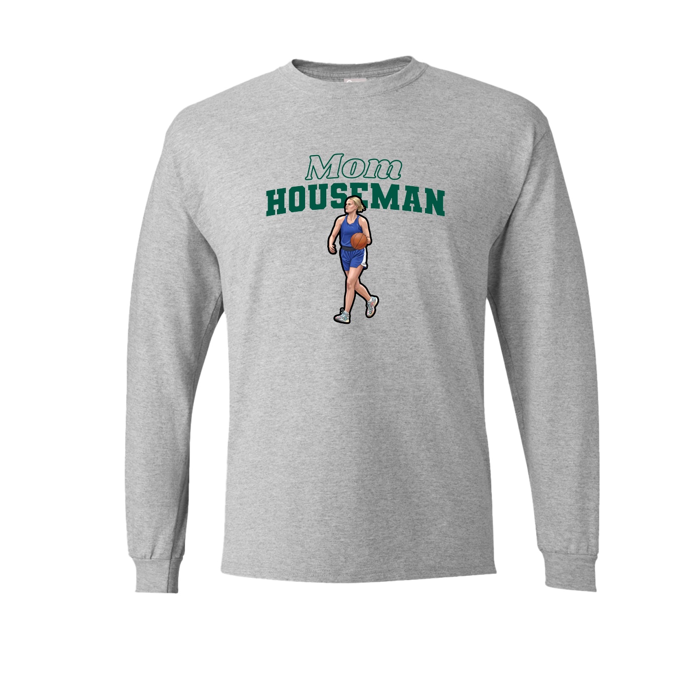 Long Sleeve Tee — Mothers Day Block in Grey