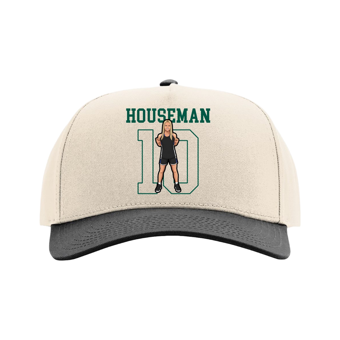 Full Fabric Five-Panel Champ Cap — Shirsey in Cream/Black