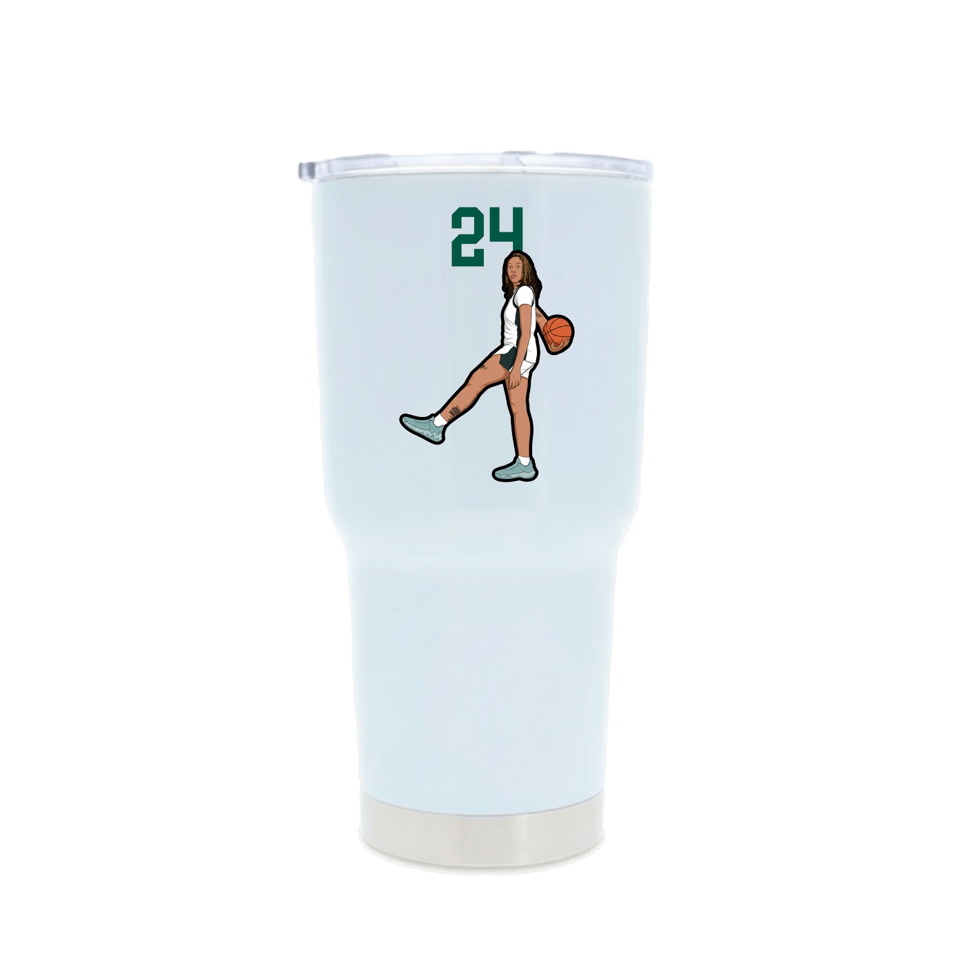 30oz Stainless Steel Tumbler — Number Top in White