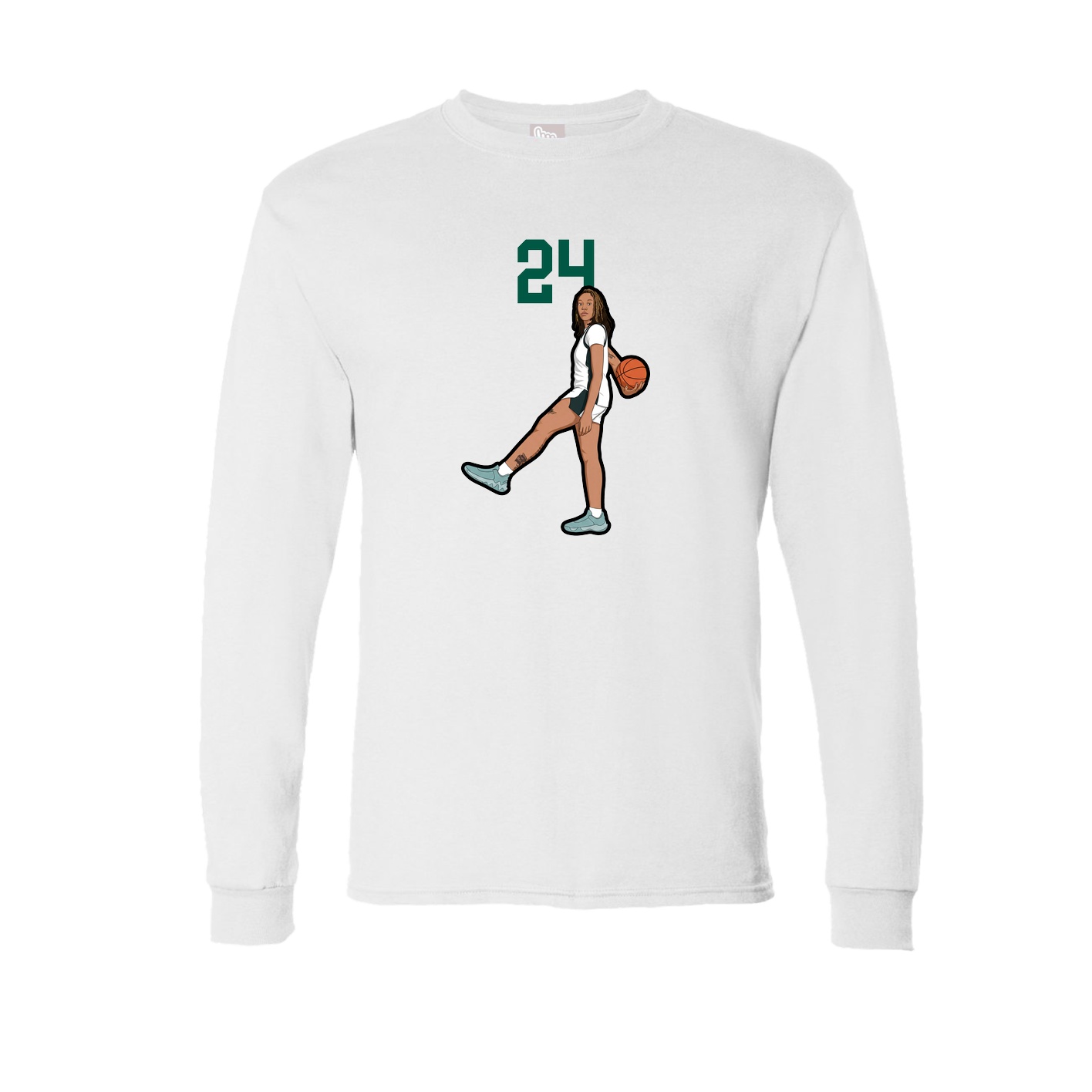 Long Sleeve Tee — Number Top in White