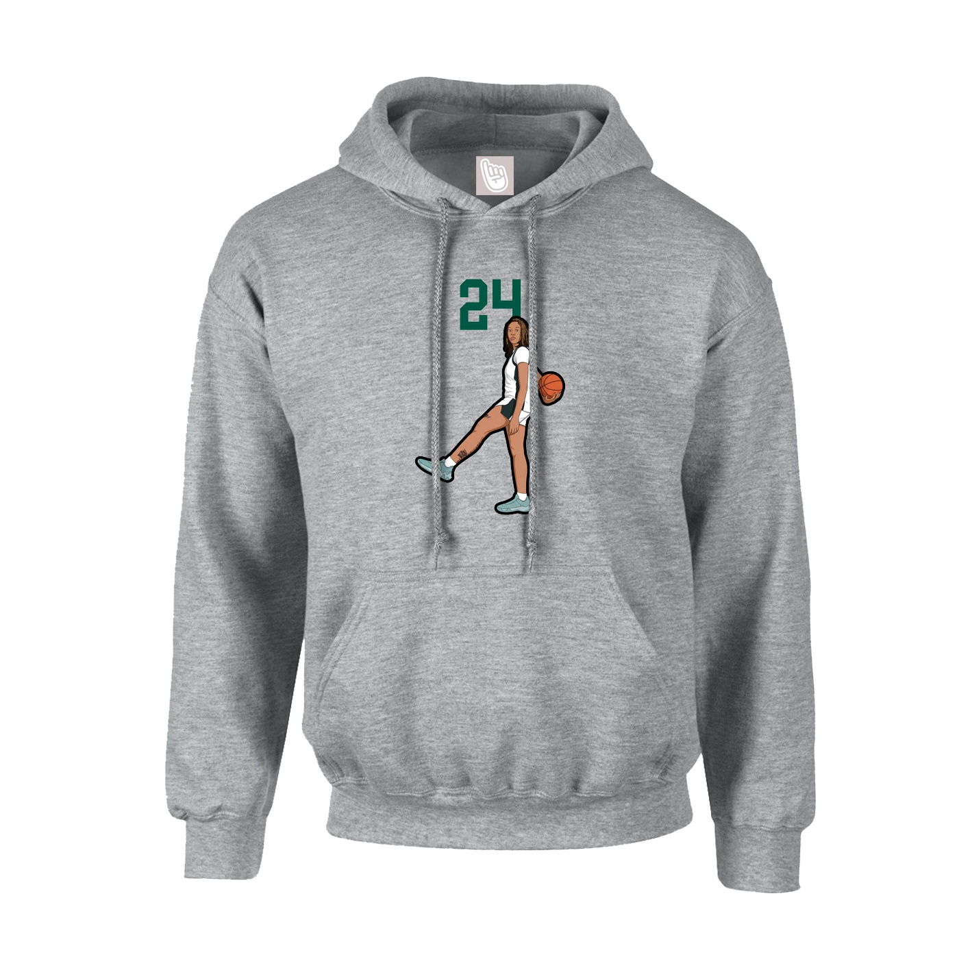 Hoodie — Number Top in Grey