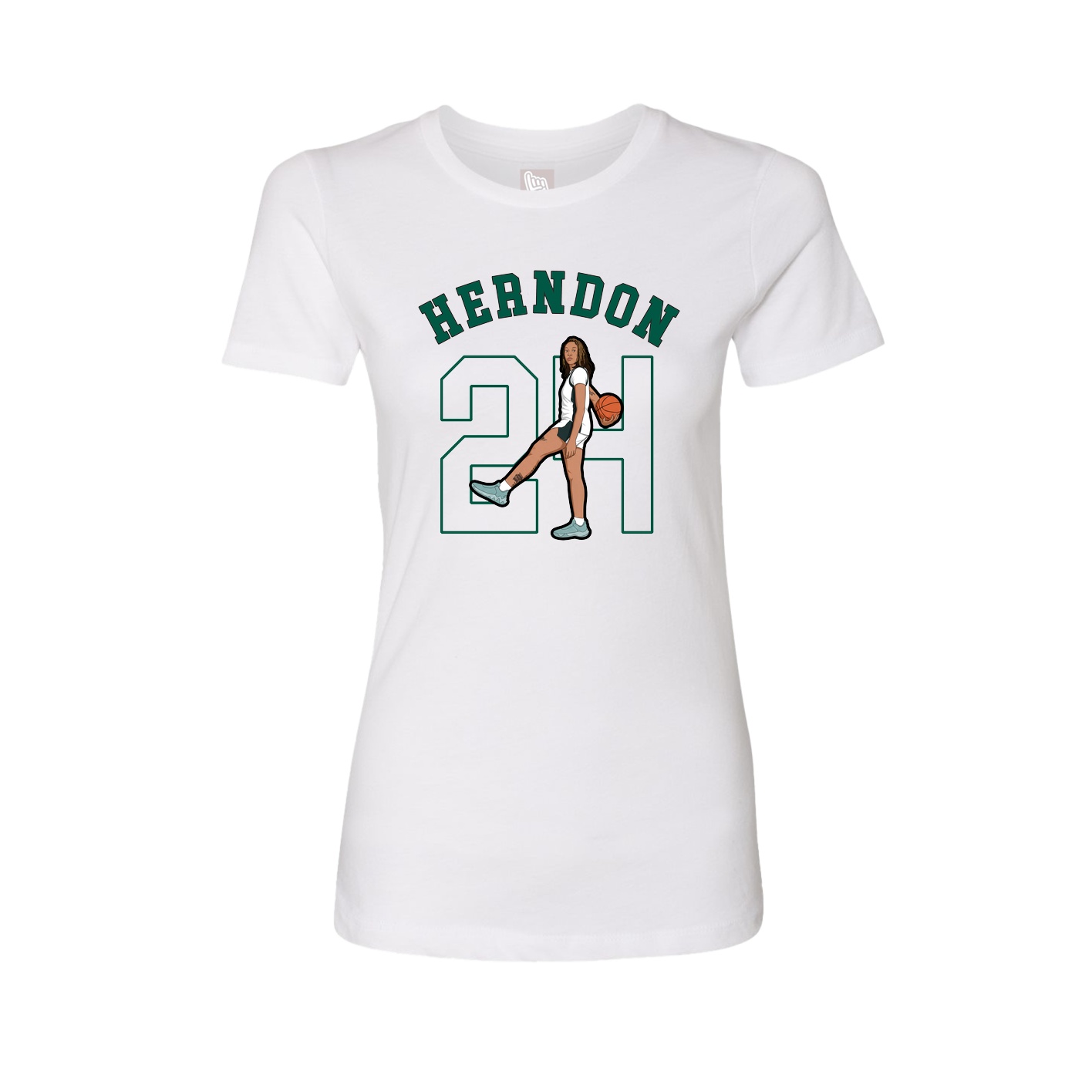 Fitted Women's Tee — Shirsey Arch in White
