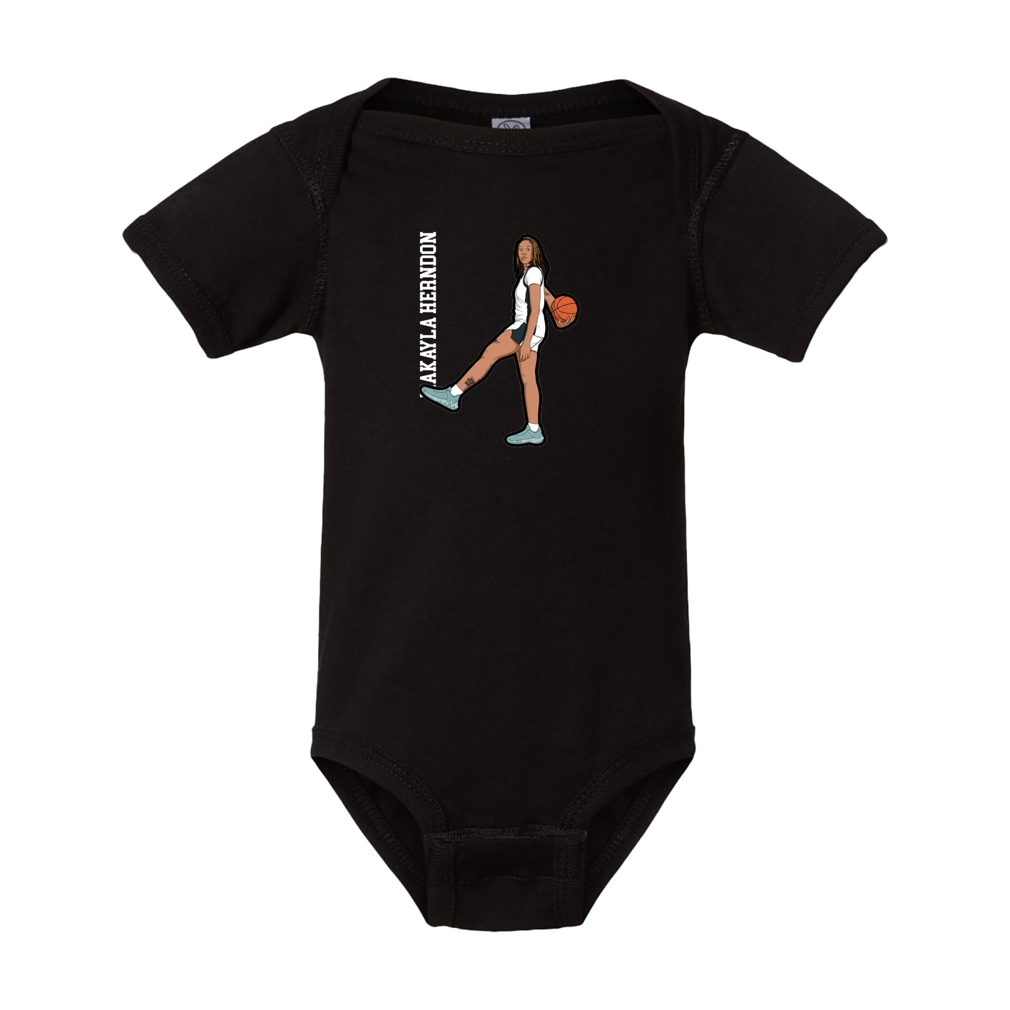 Baby Onesie — Name Vertical in Black