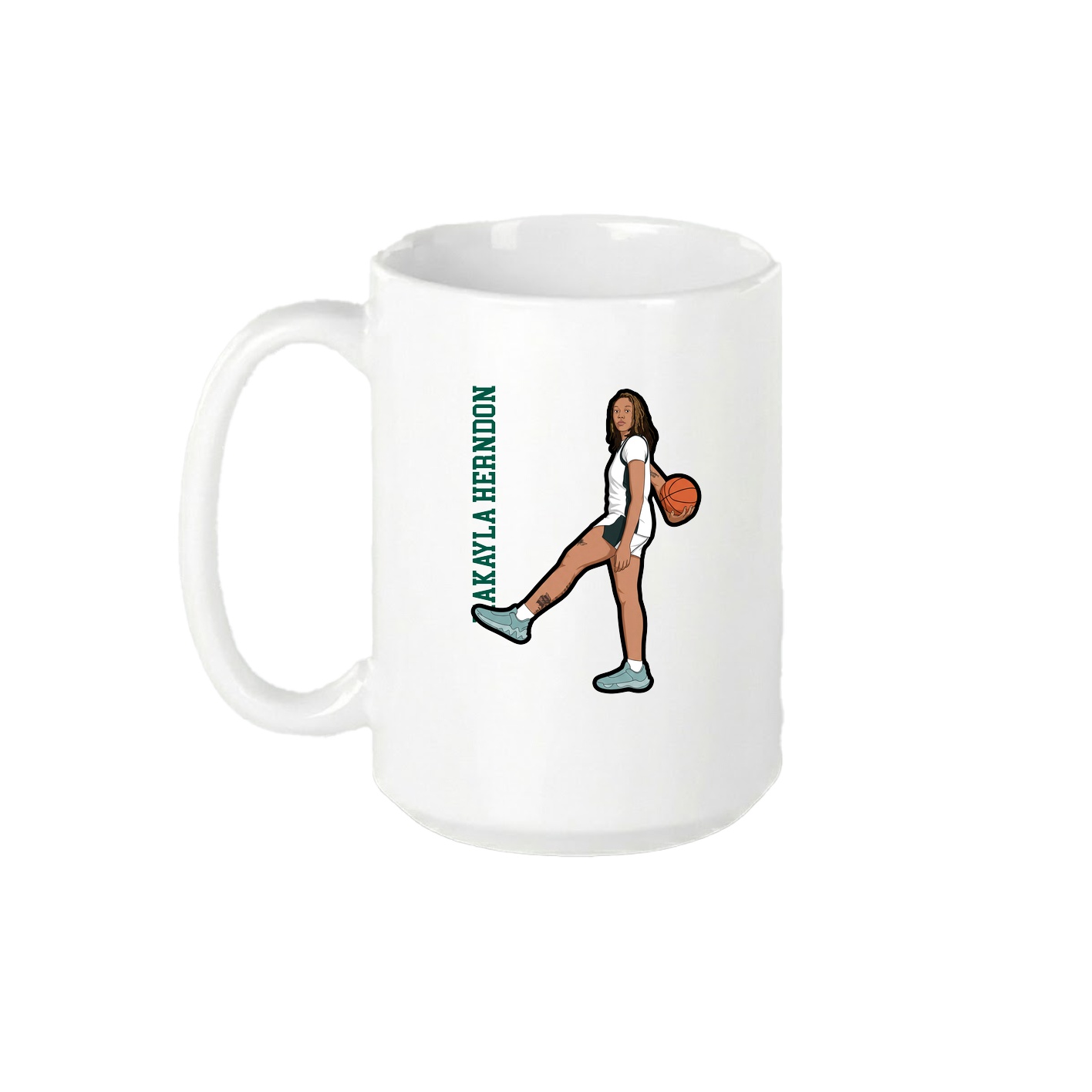 15oz Coffee Mug — Name Vertical in White