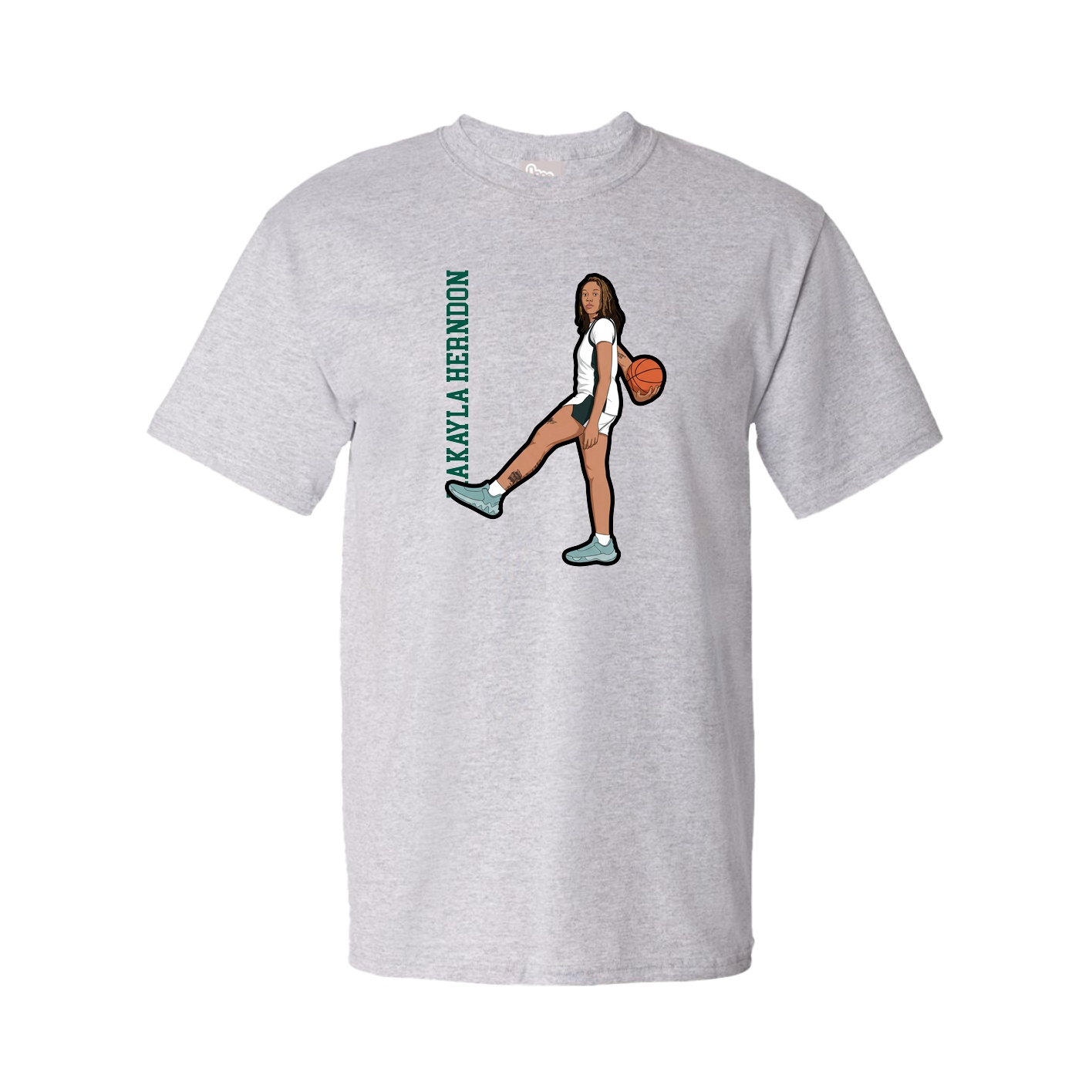Tee — Name Vertical in Grey