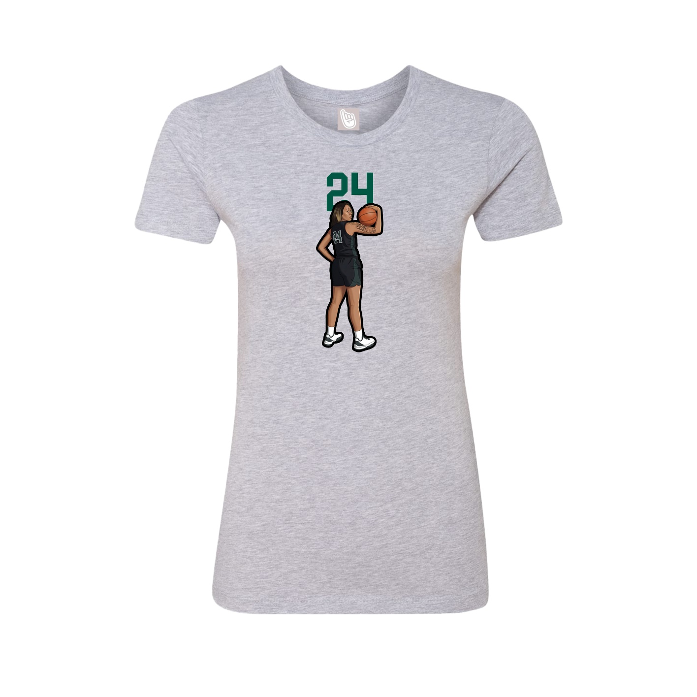 Fitted Women's Tee — Number Top in Grey