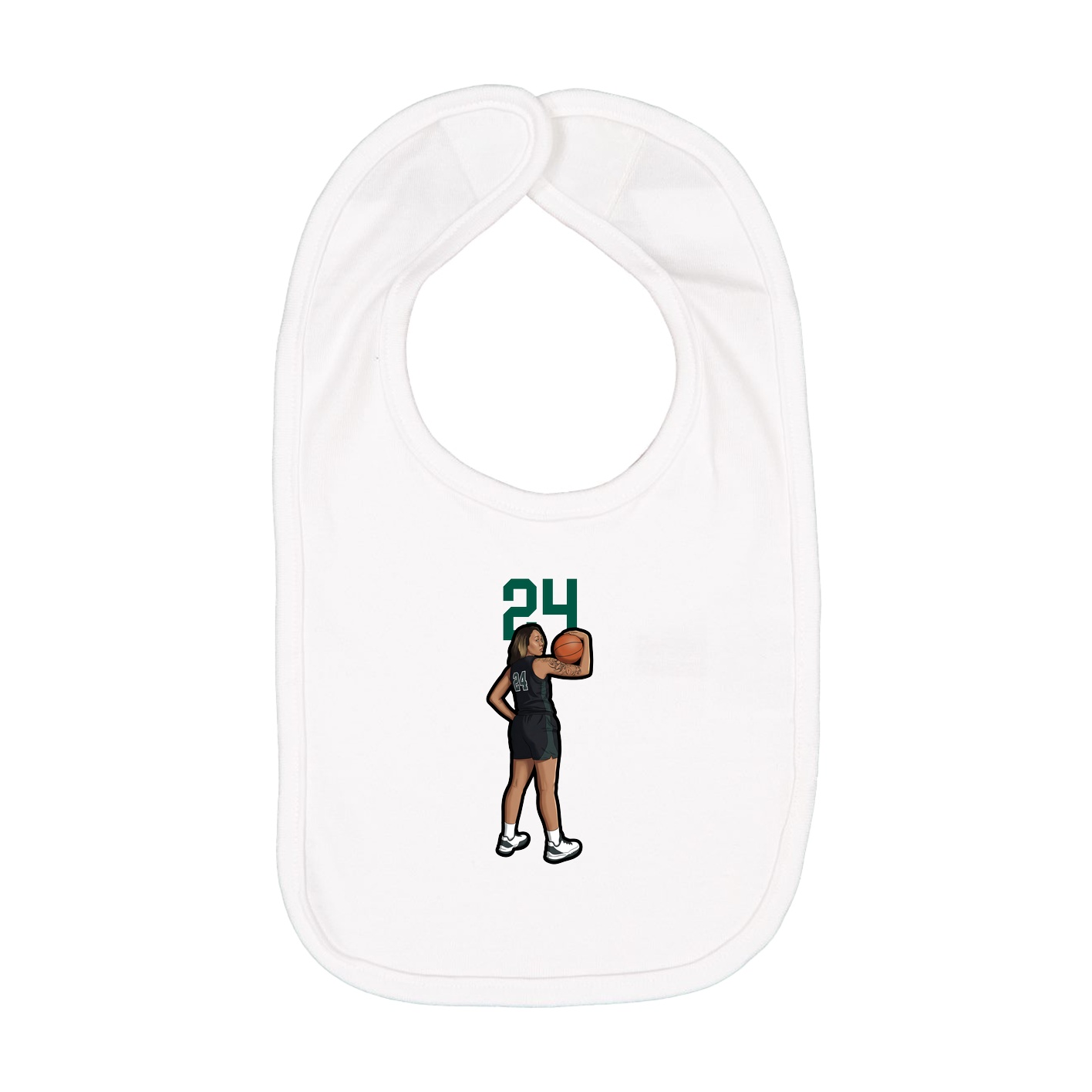 Infant Bib — Number Top in White