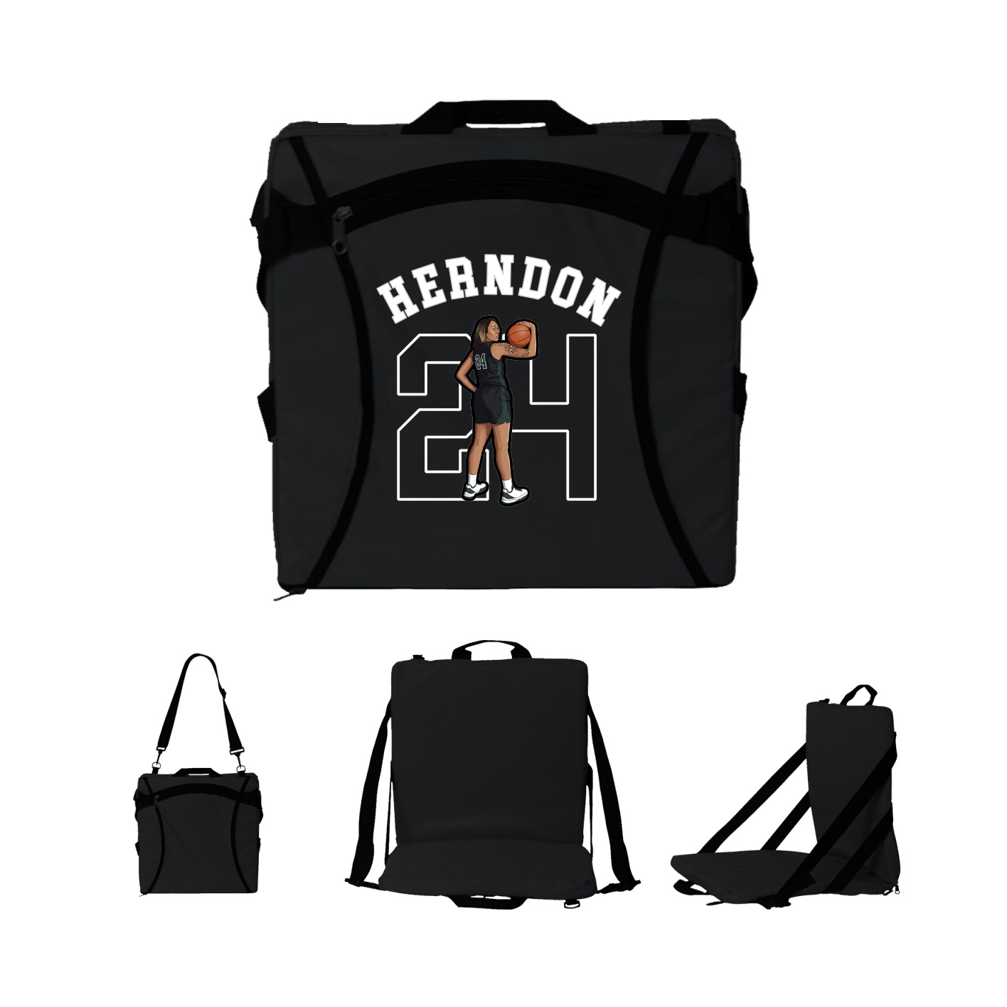 Folding Stadium Seat — Shirsey Arch in Black