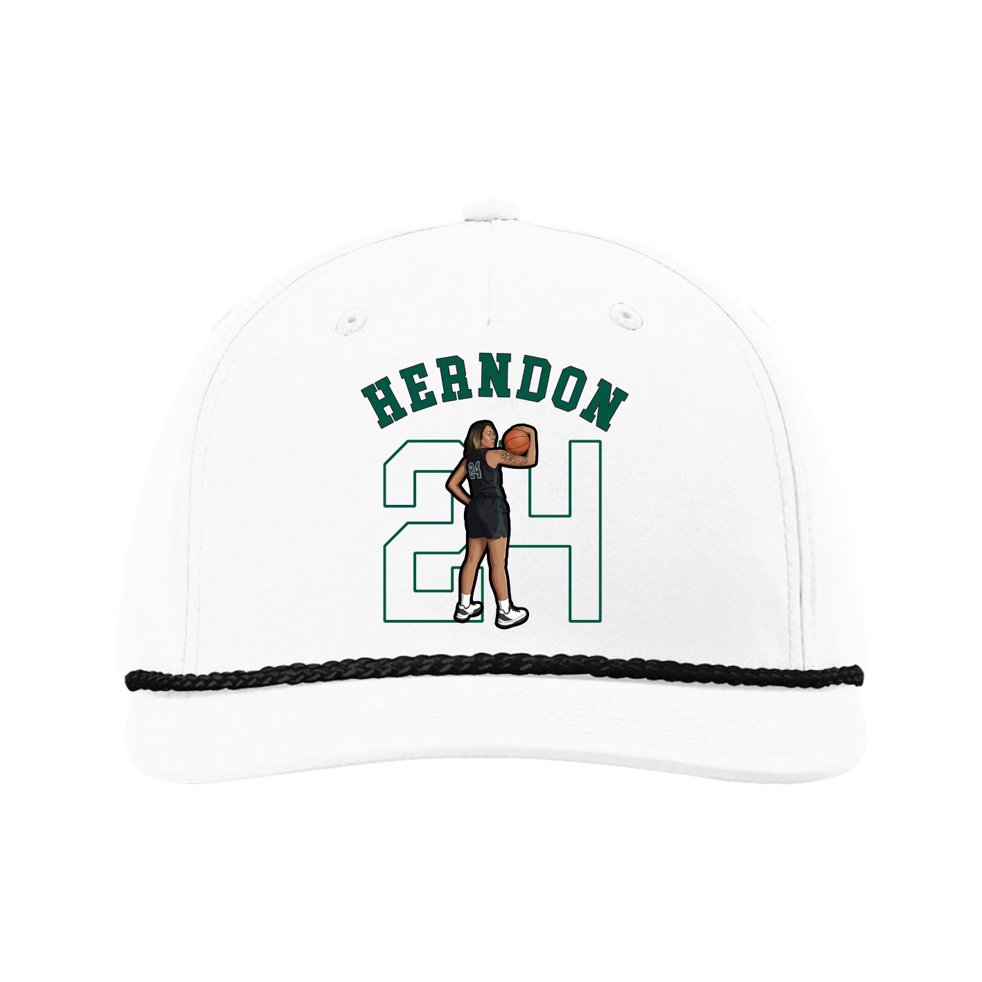 Five-Panel Classic Rope Cap — Shirsey Arch in White