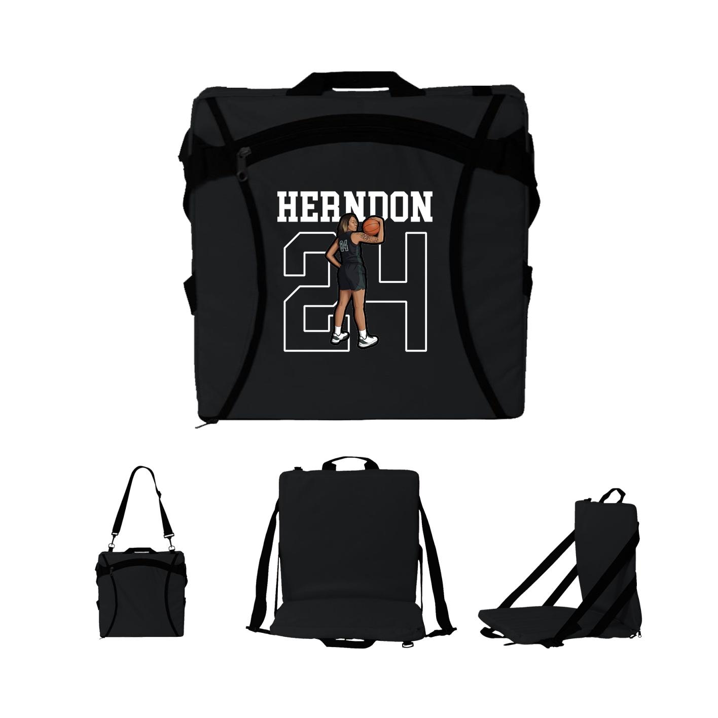 Folding Stadium Seat — Shirsey in Black