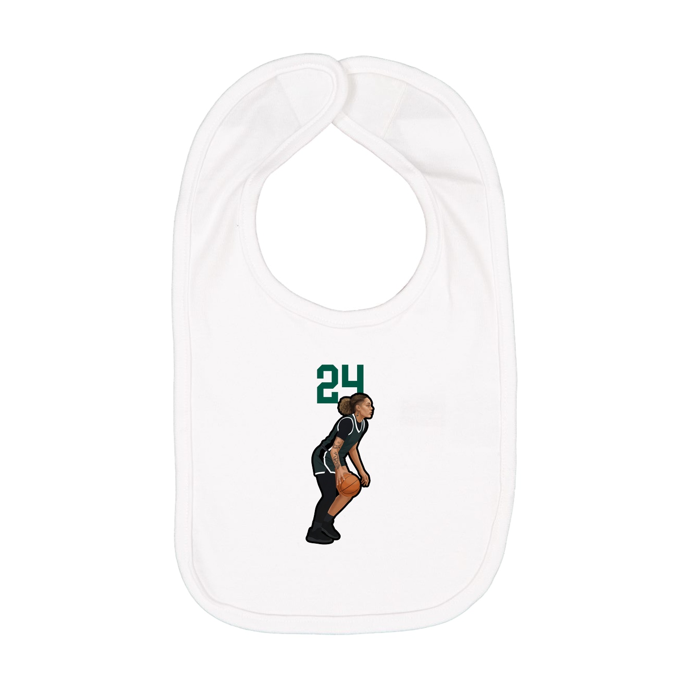 Infant Bib — Number Top in White