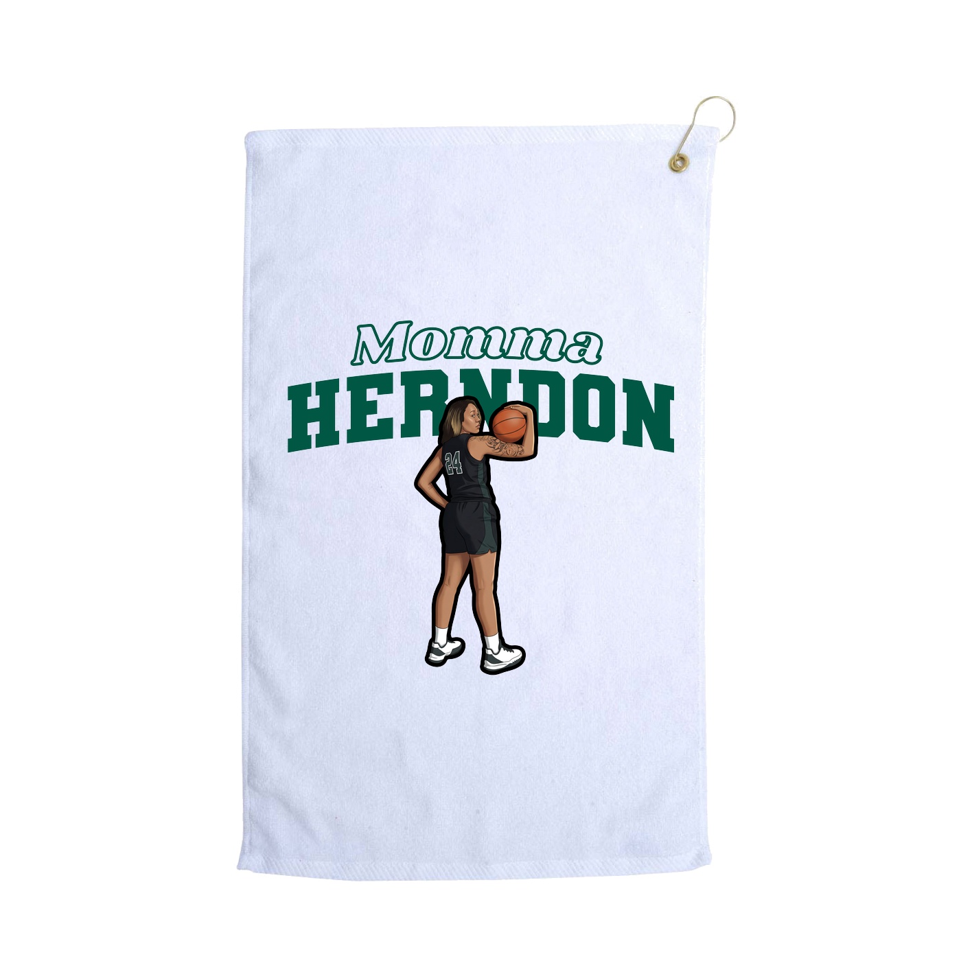 Golf Towel — Mothers Day Block in White