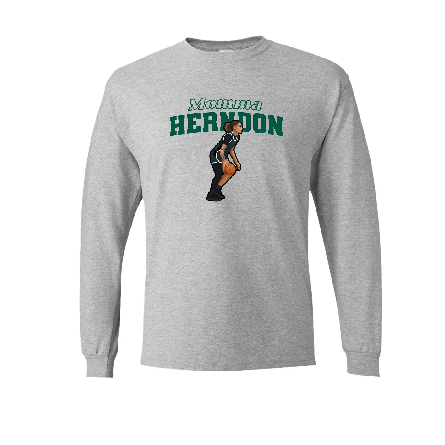Long Sleeve Tee — Mothers Day Block in Grey