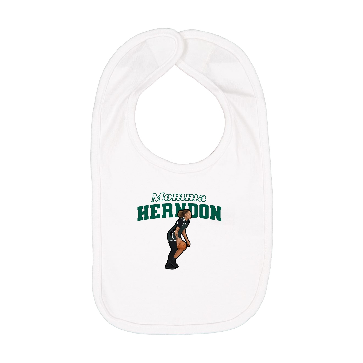 Infant Bib — Mothers Day Block in White