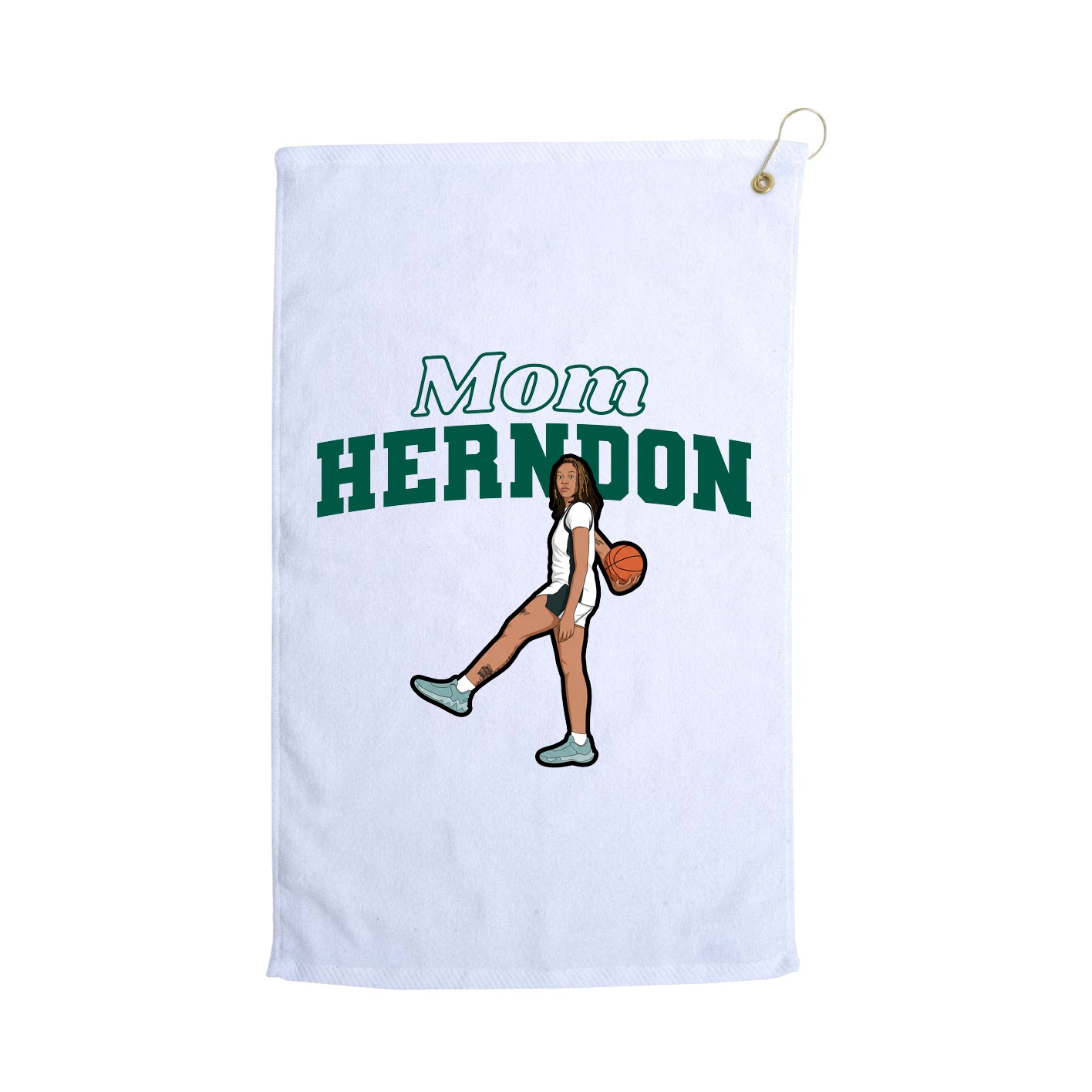 Golf Towel — Mothers Day Block in White