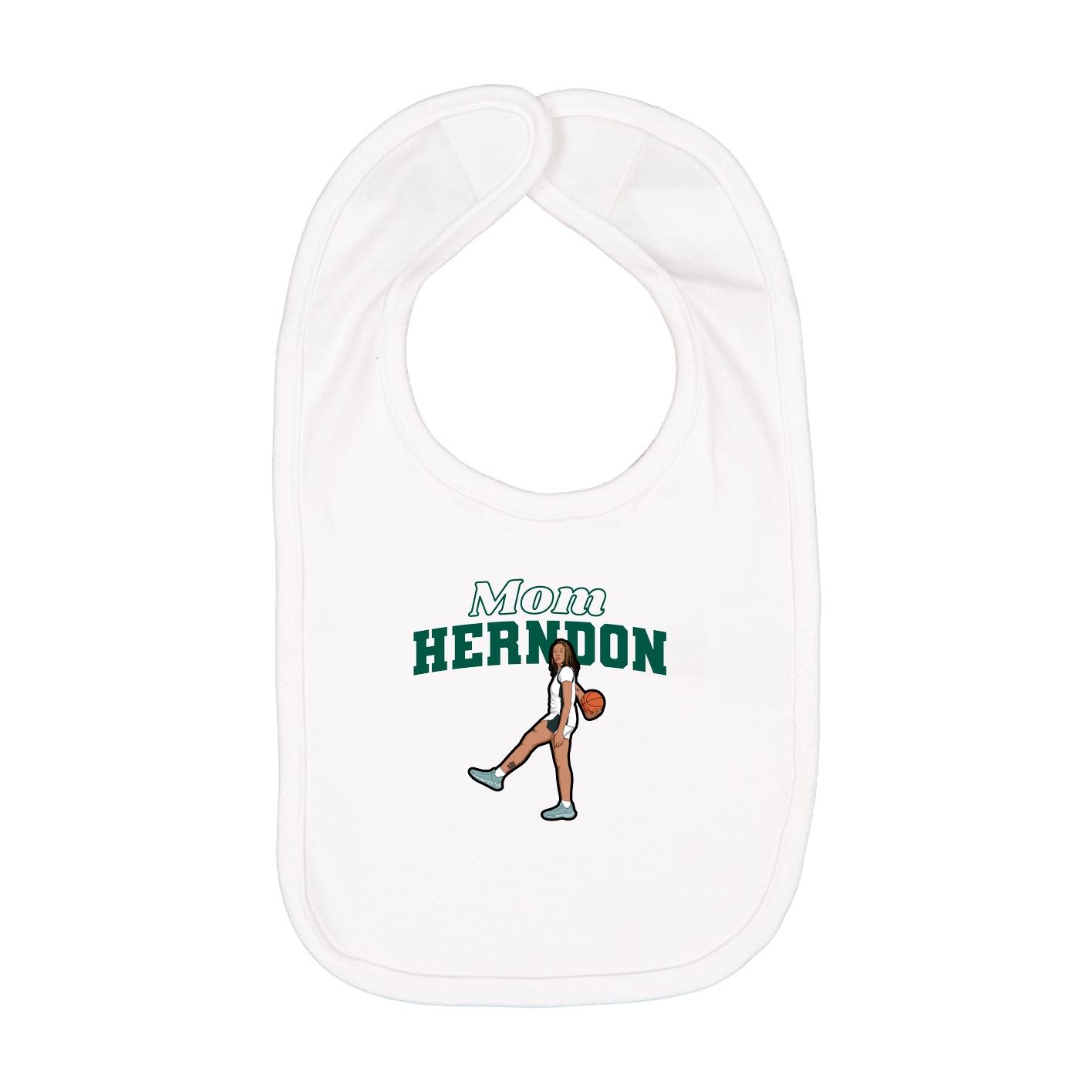Infant Bib — Mothers Day Block in White