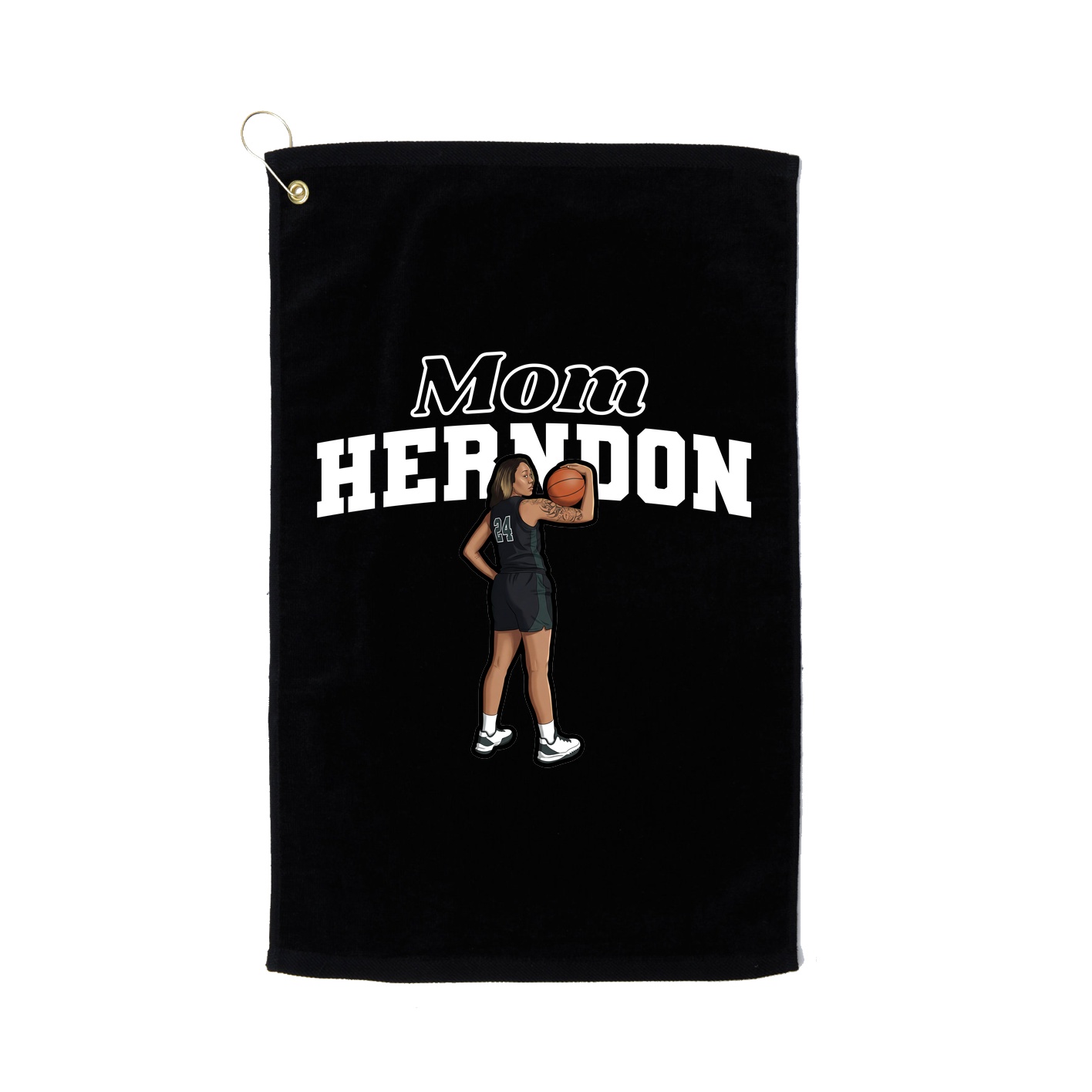Golf Towel — Mothers Day Block in Black