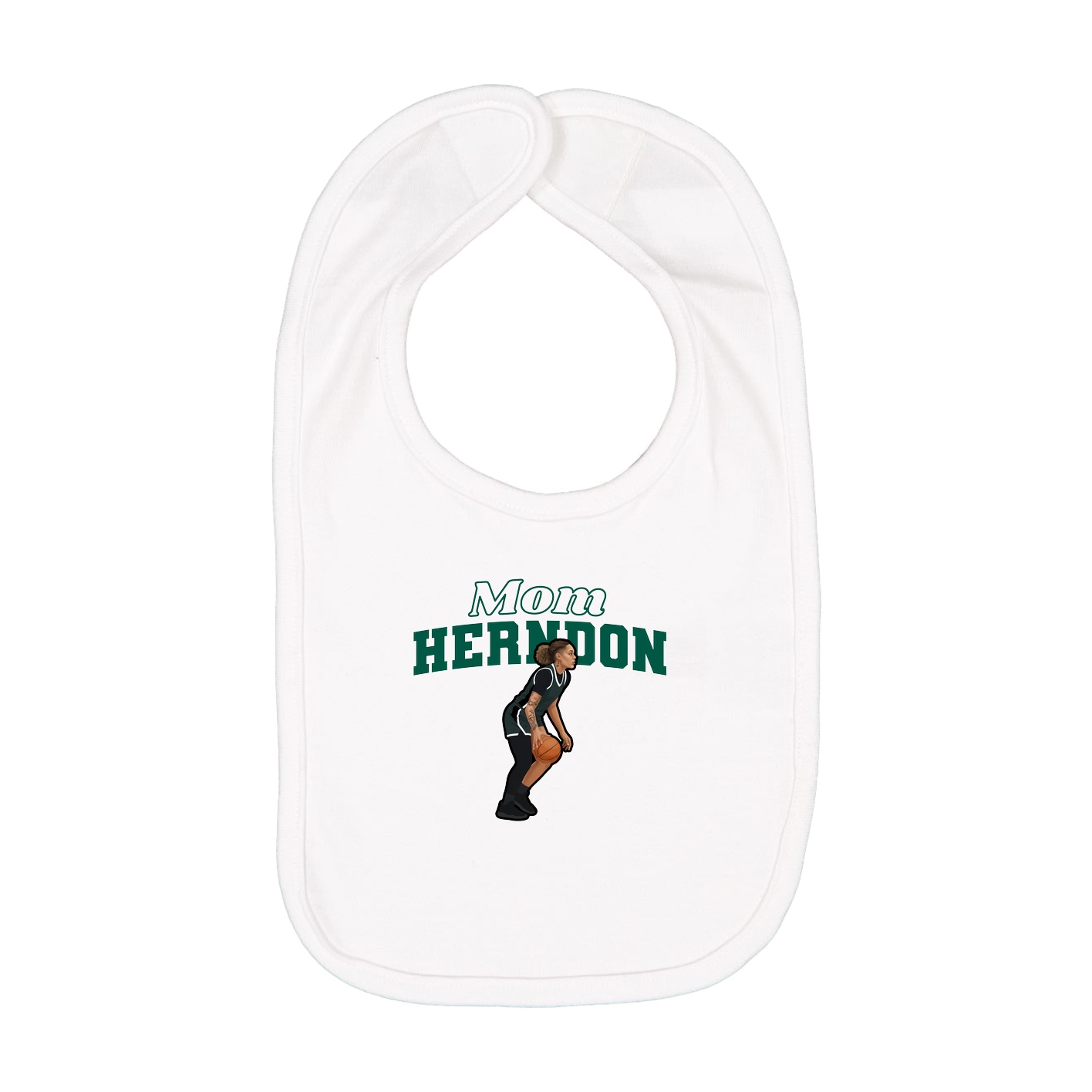 Infant Bib — Mothers Day Block in White