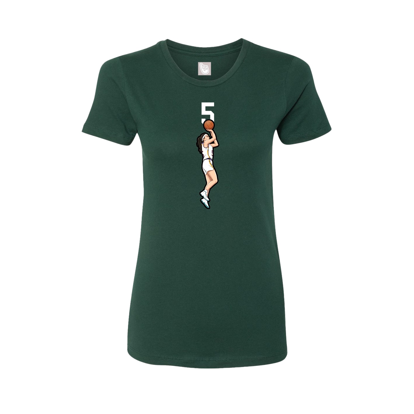 Fitted Women's Tee — Number Top in Green