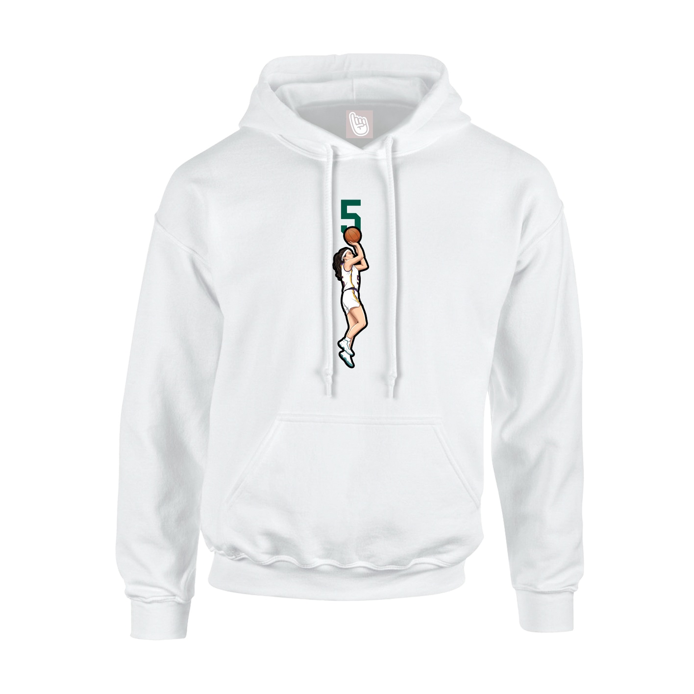 Youth Hoodie — Number Top in White