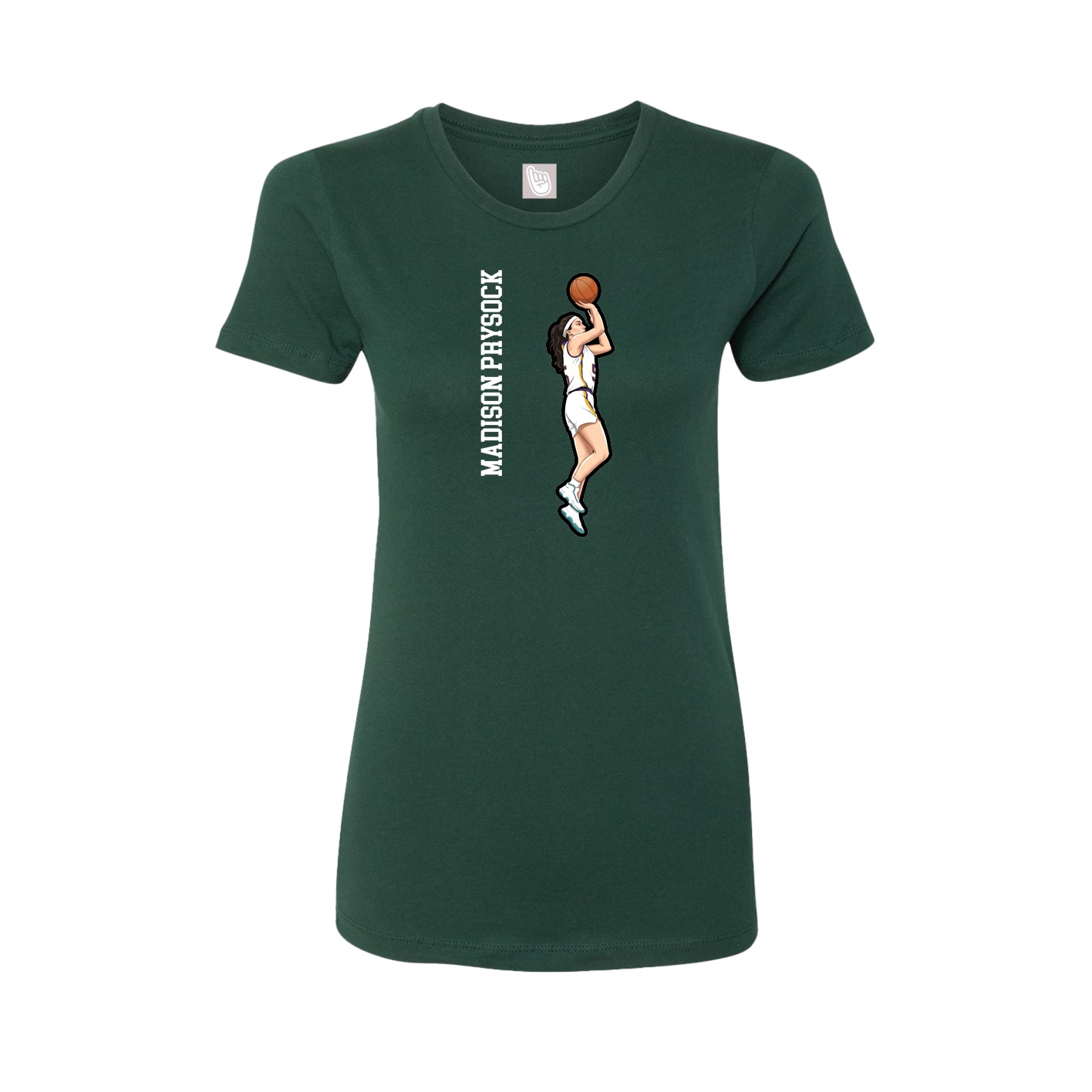 Womens Tee — Name Vertical in Green