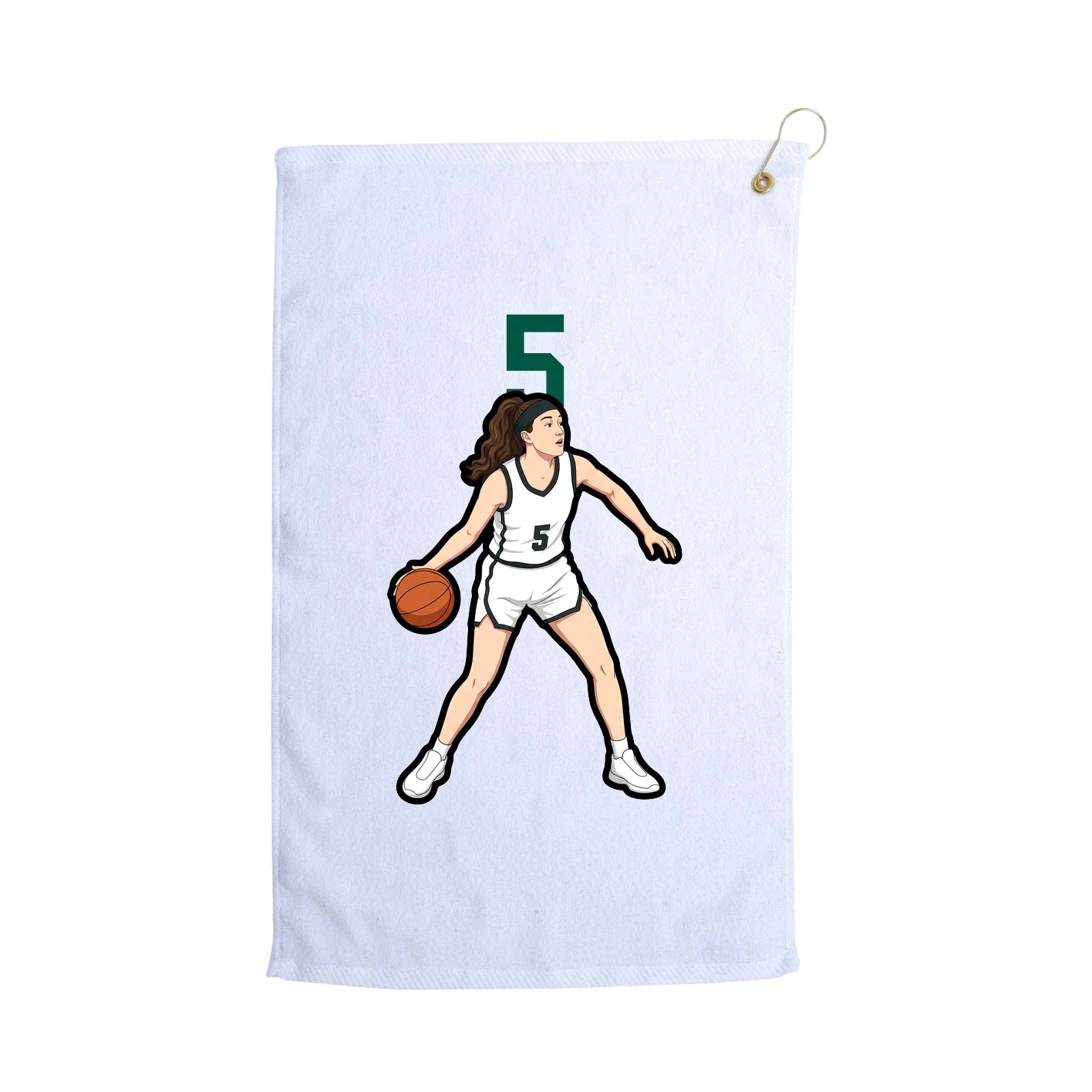 Golf Towel — Number Top in White