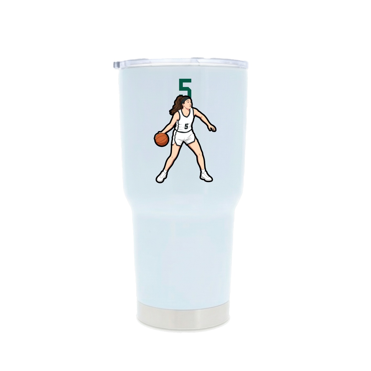 30oz Stainless Steel Tumbler — Number Top in White