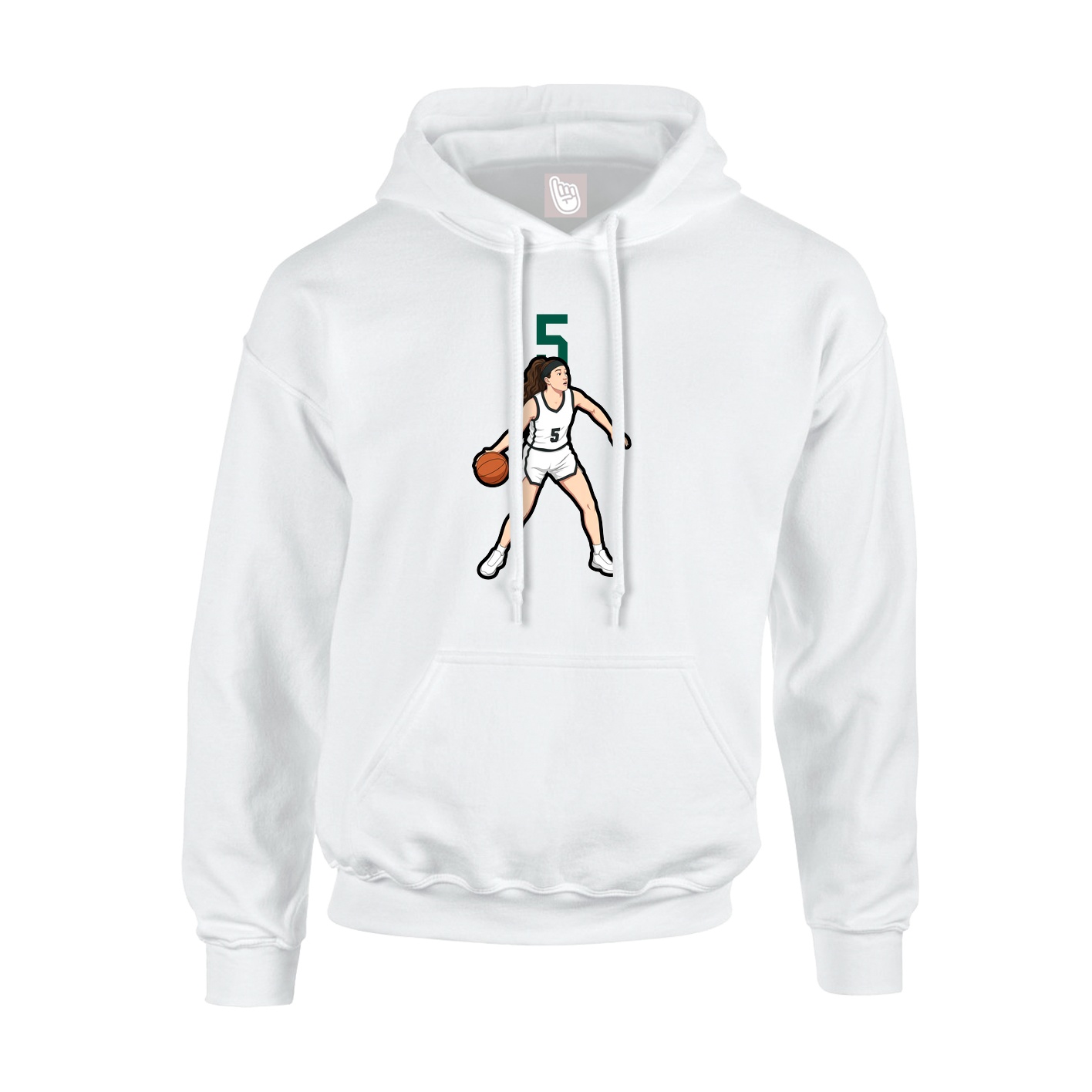 Youth Hoodie — Number Top in White