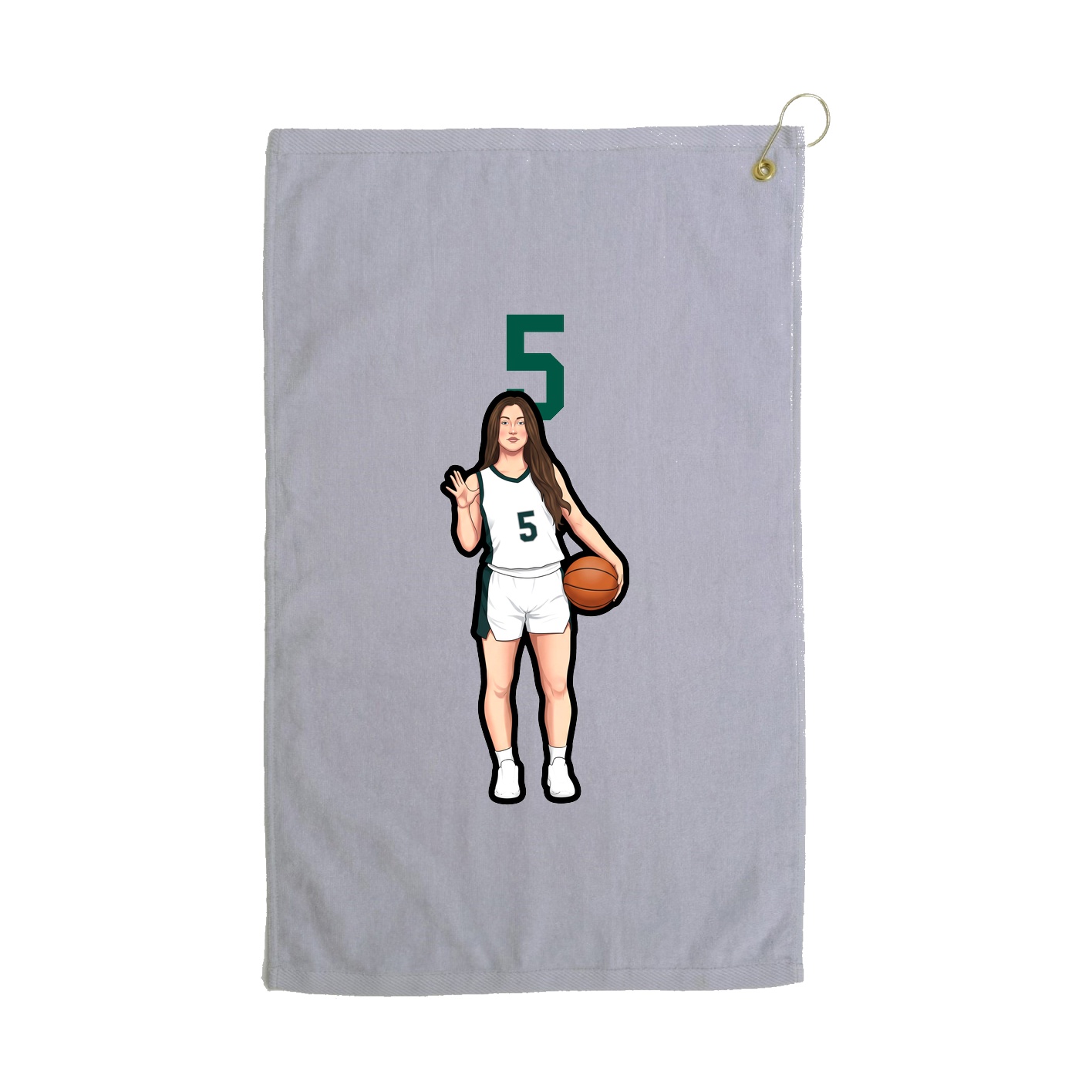 Golf Towel — Number Top in Grey