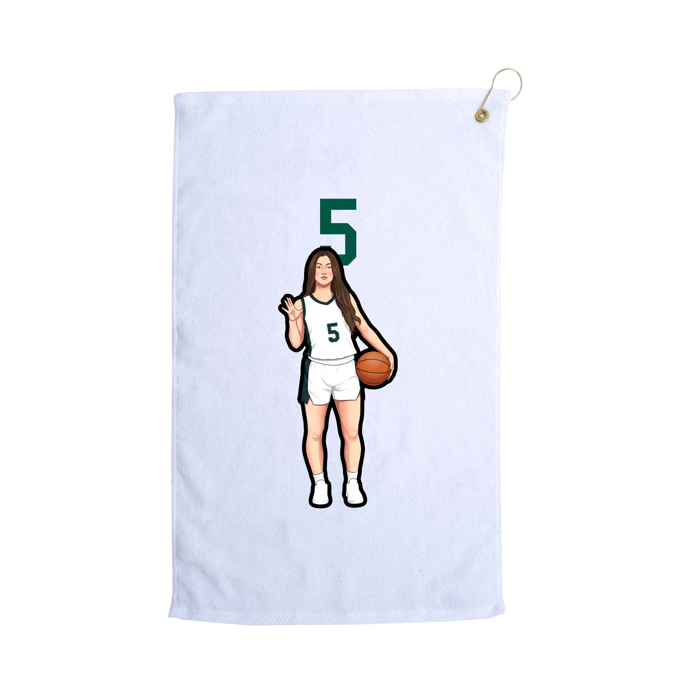 Golf Towel — Number Top in White