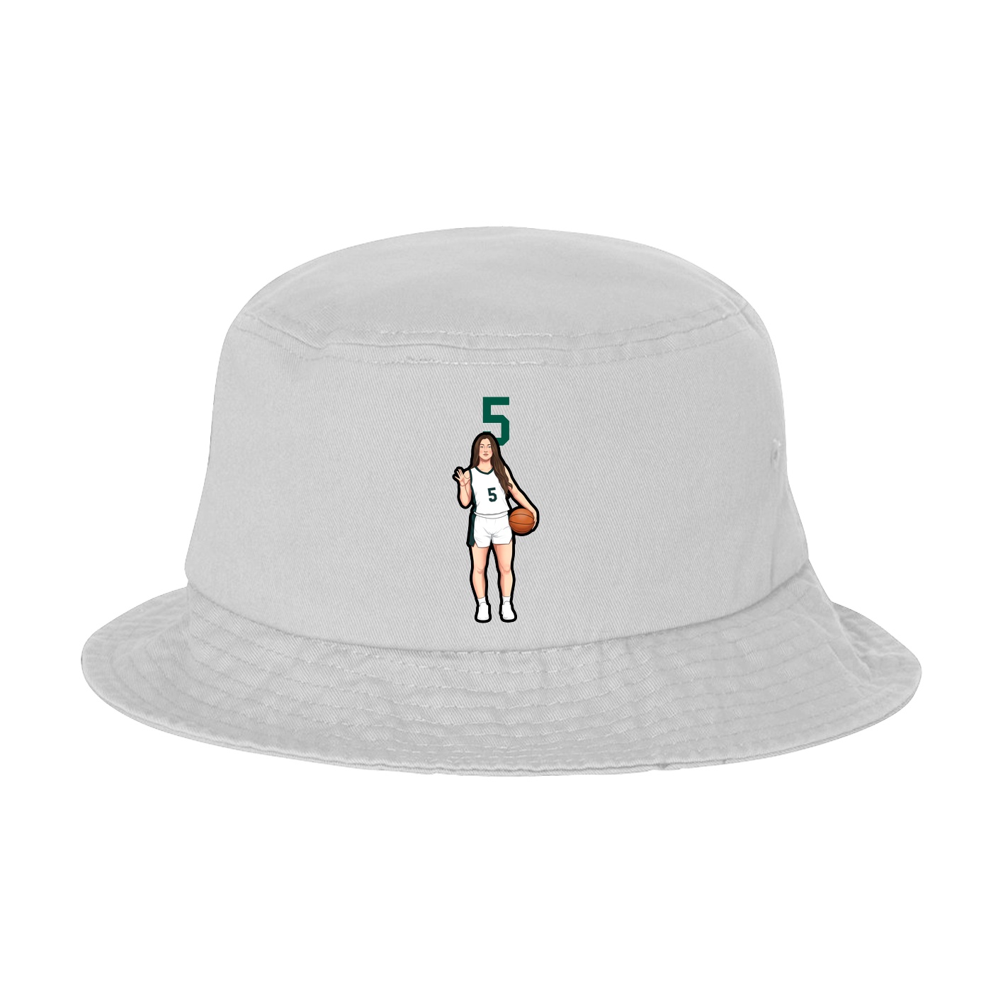 Bucket Cap — Number Top in White