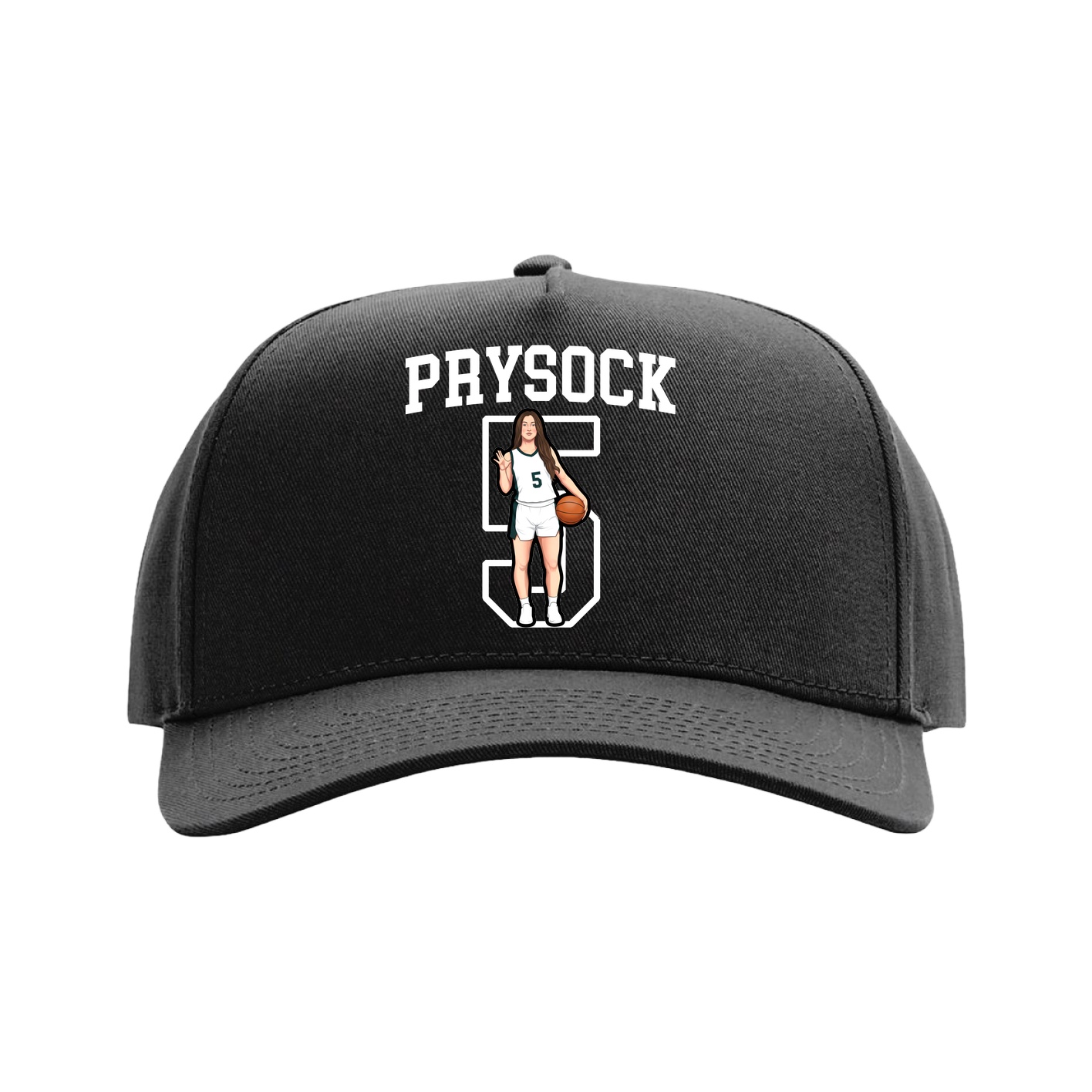 Full Fabric Five-Panel Champ Cap — Shirsey in Black