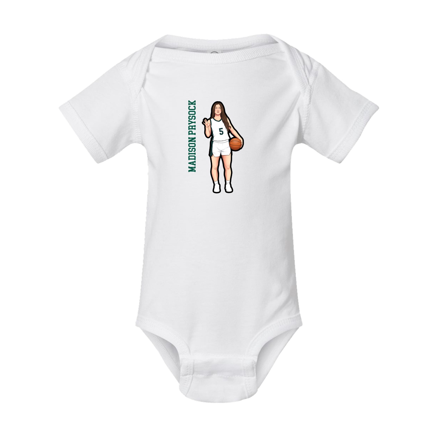 Baby Onesie — Name Vertical in White