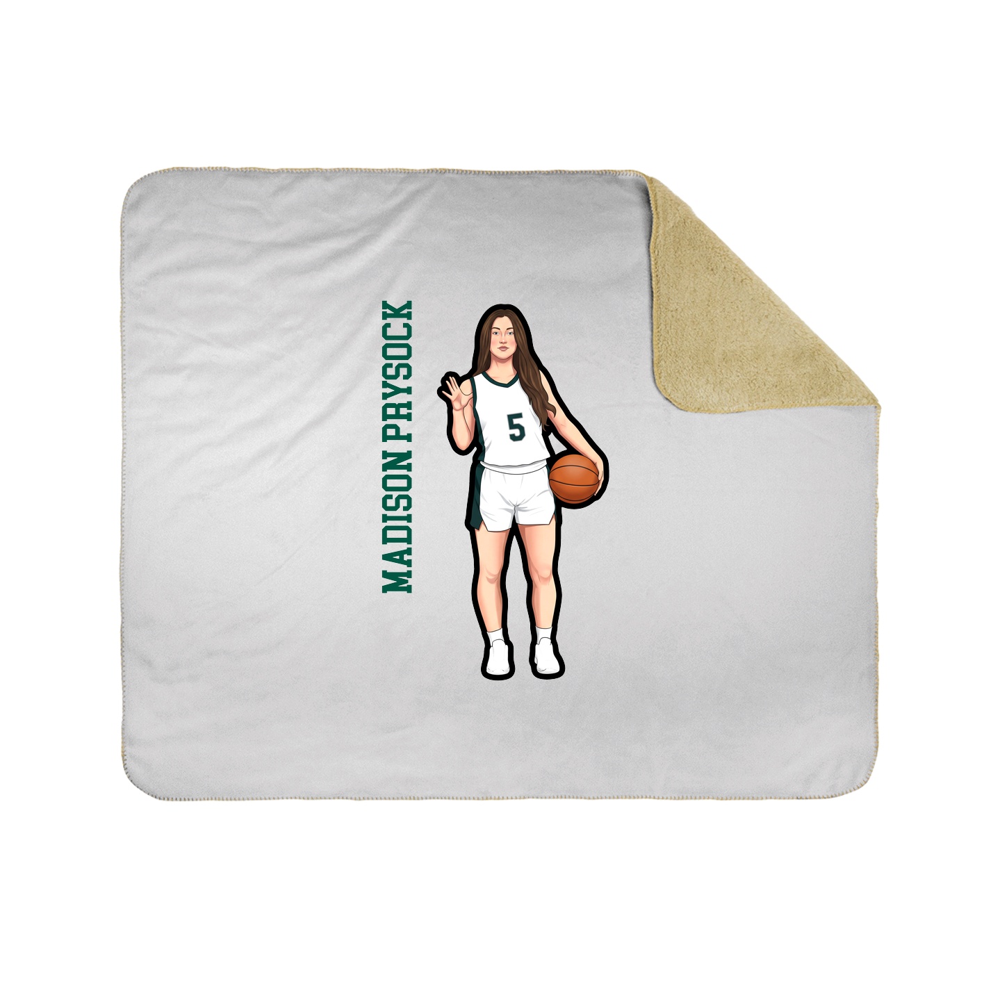 Throw Blanket — Name Vertical in White