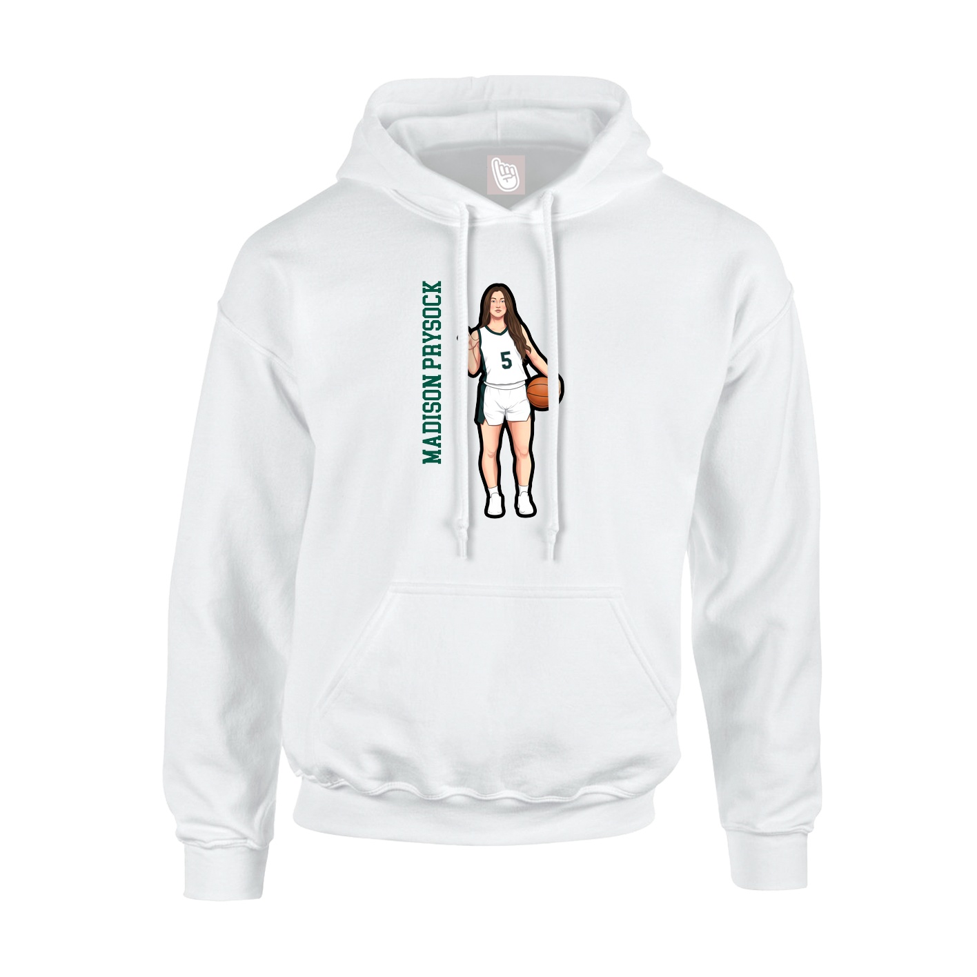 Youth Hoodie — Name Vertical in White