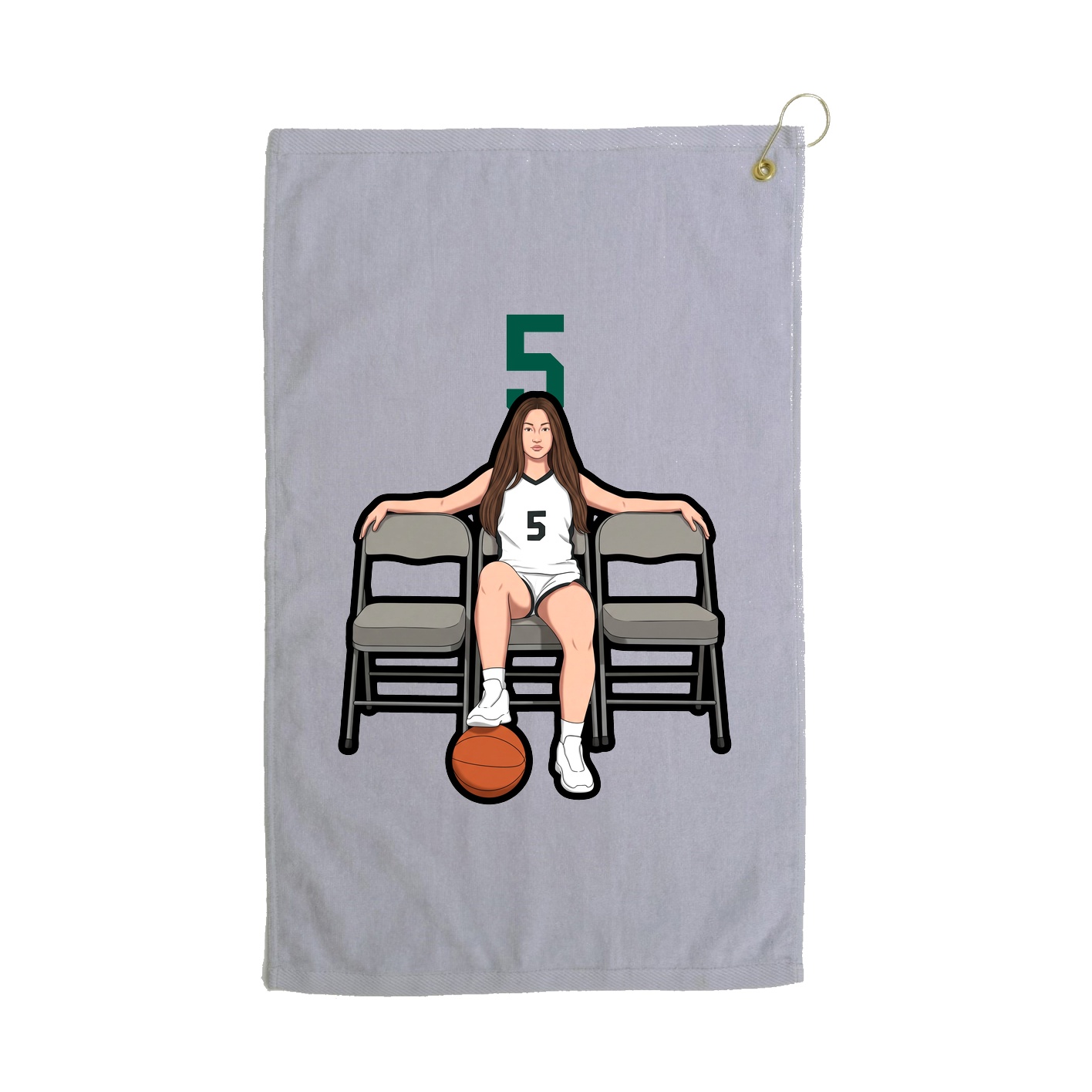 Golf Towel — Number Top in Grey