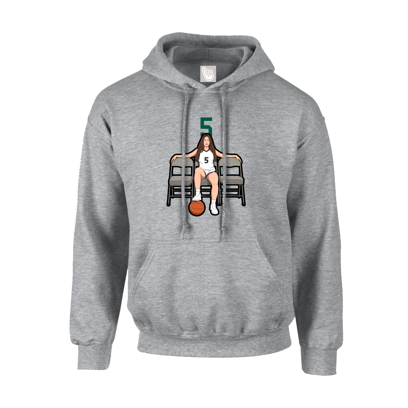 Hoodie — Number Top in Grey