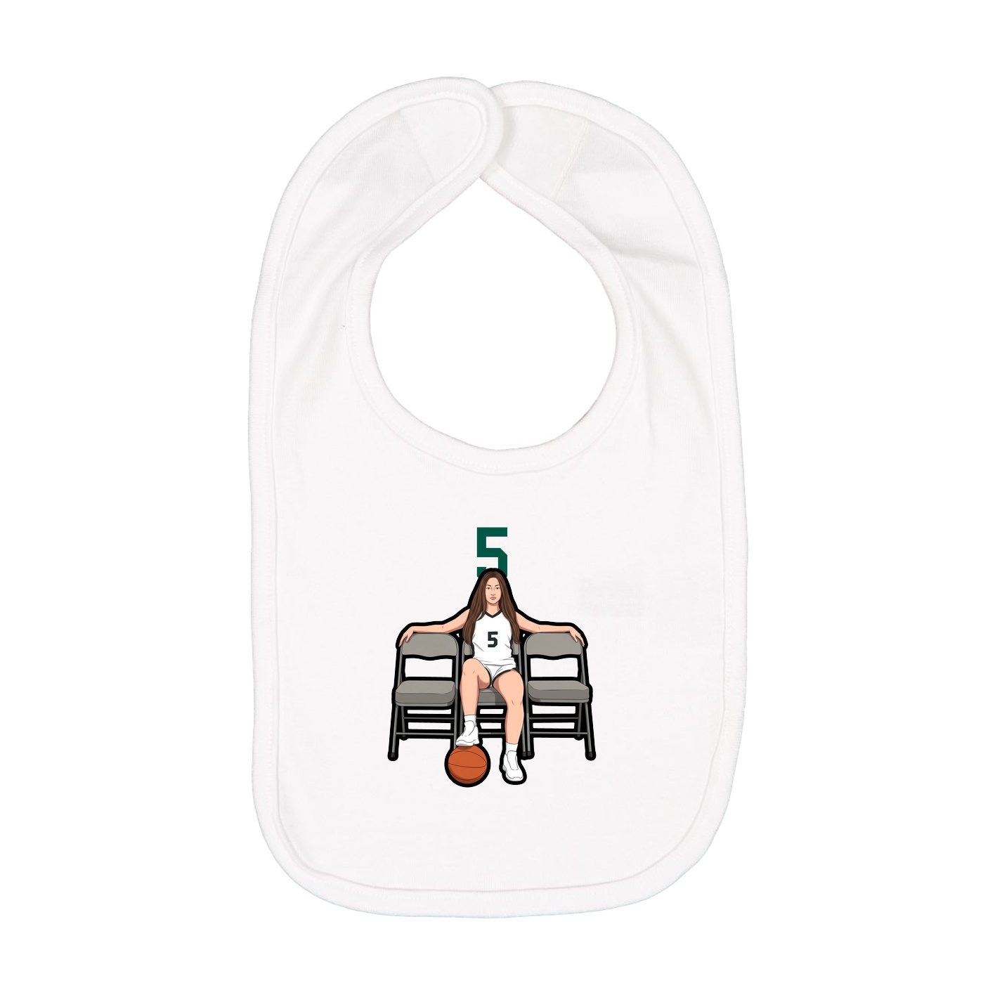 Infant Bib — Number Top in White