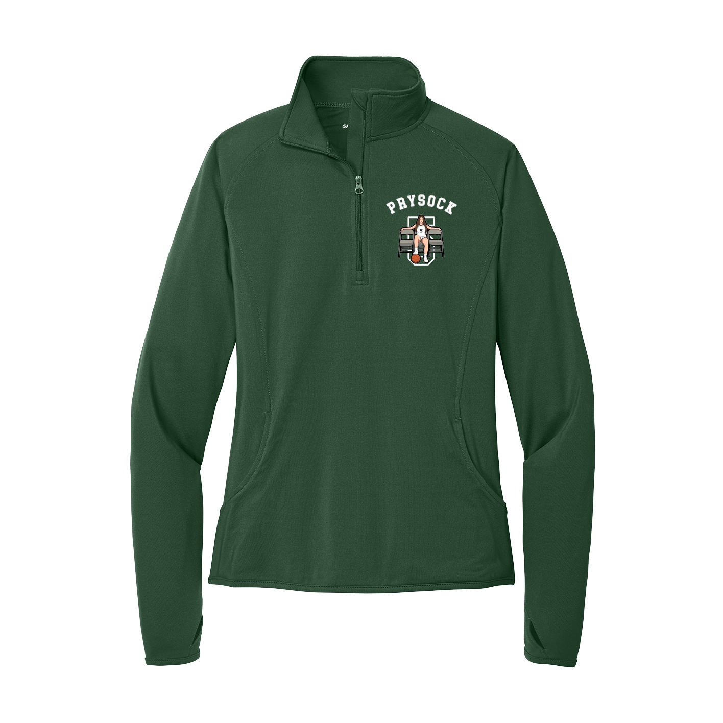 Women's Q-Zip Pullover — Shirsey Arch in Green