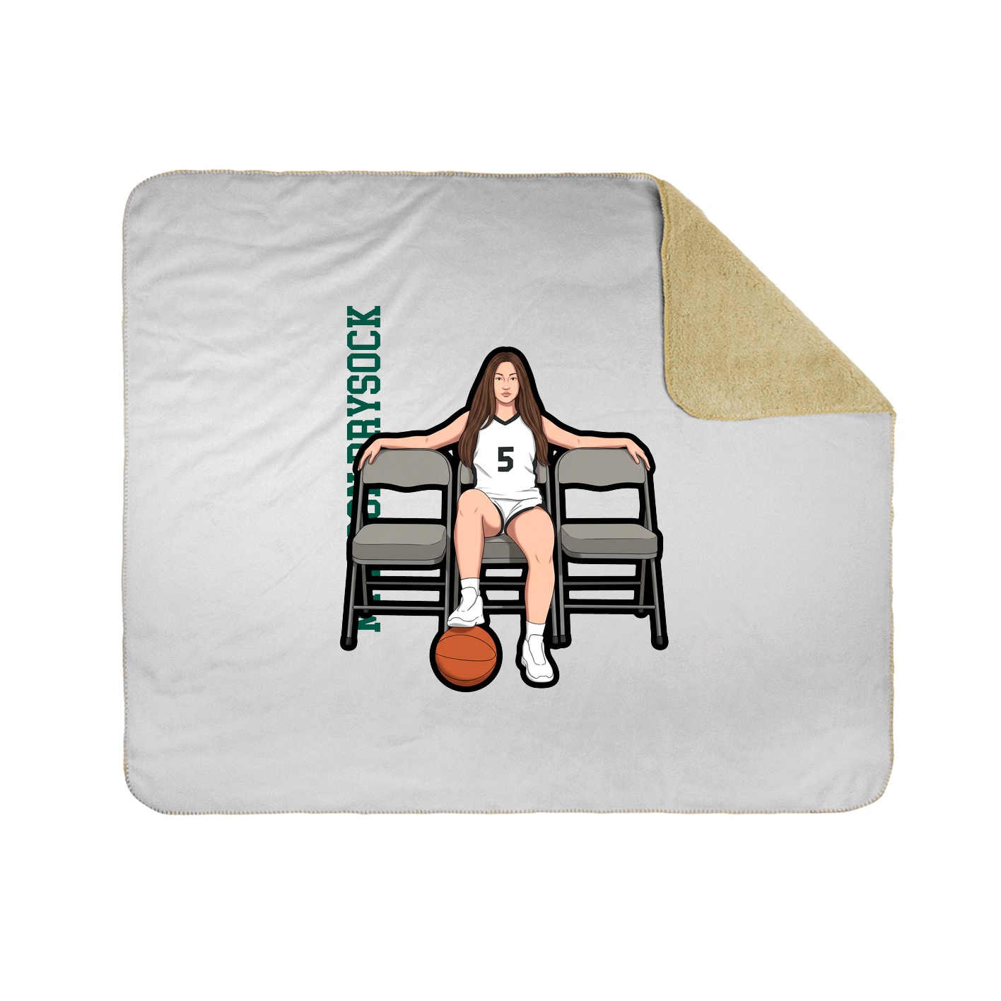 Throw Blanket — Name Vertical in White