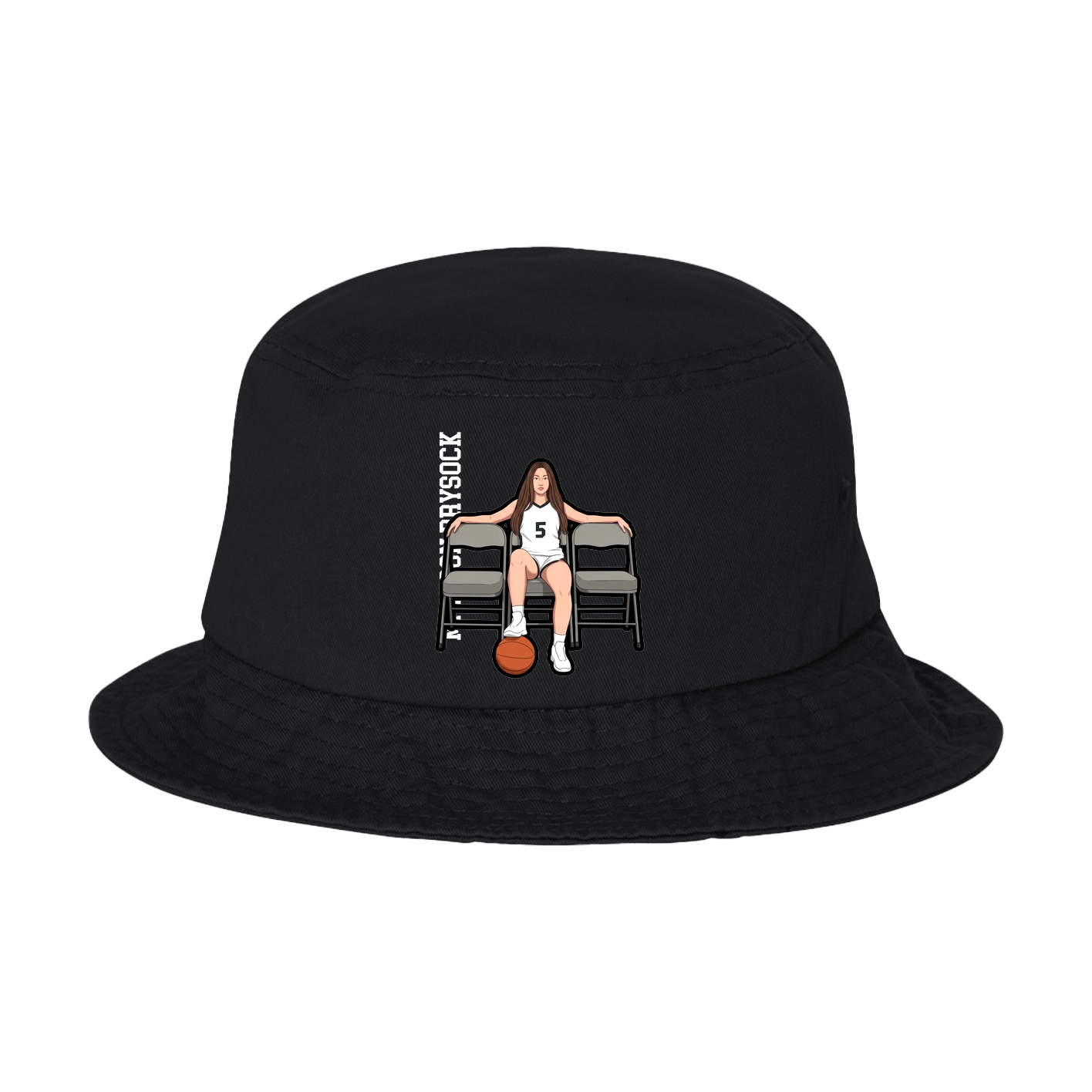 Bucket Cap — Name Vertical in Black