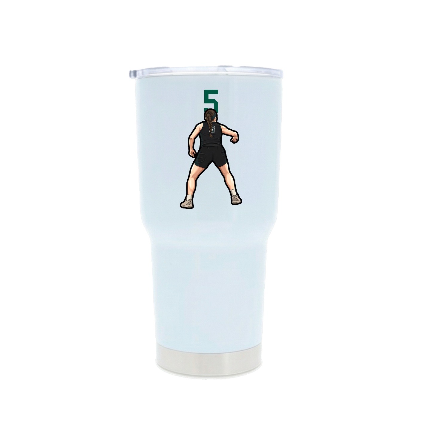 30oz Stainless Steel Tumbler — Number Top in White