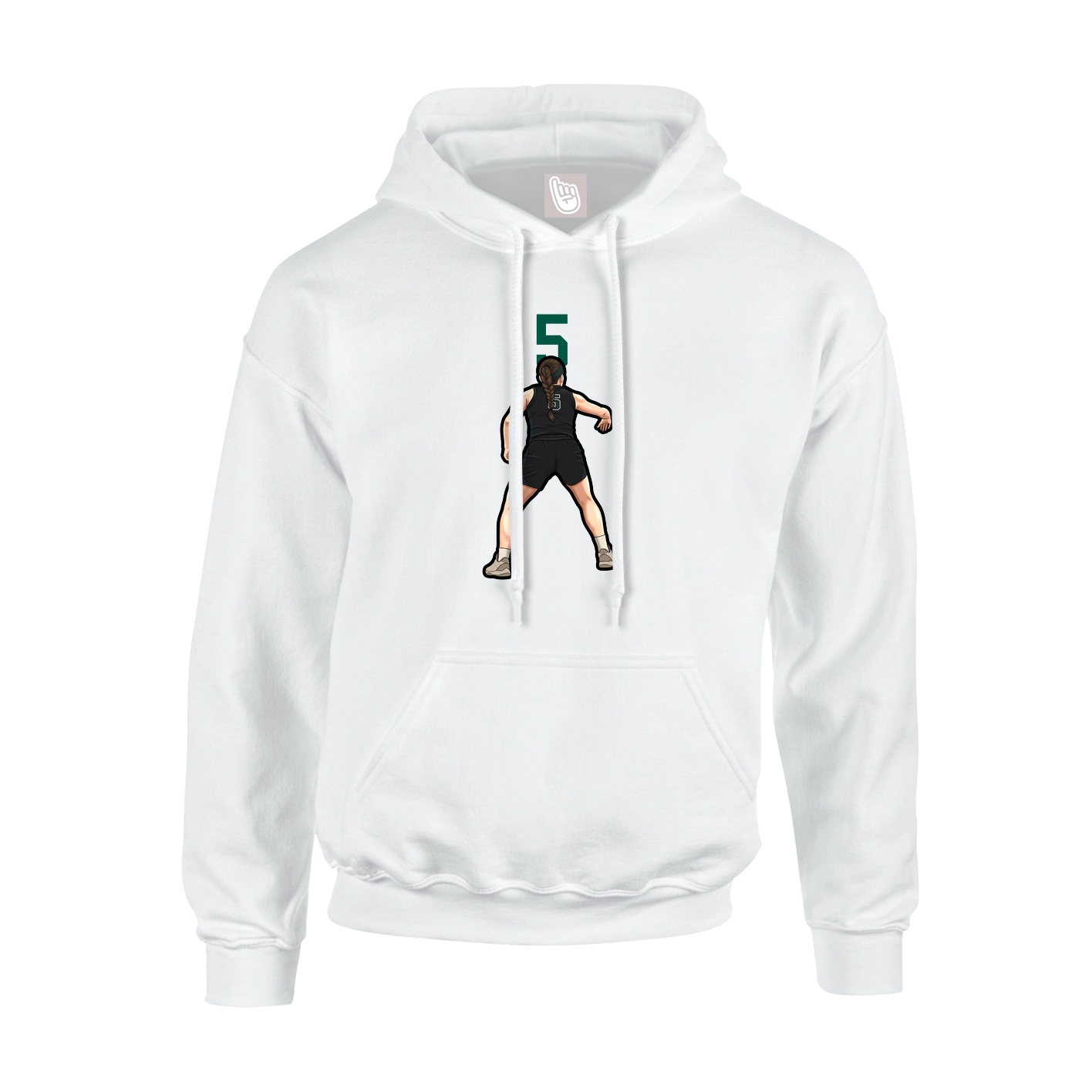 Hoodie — Number Top in White