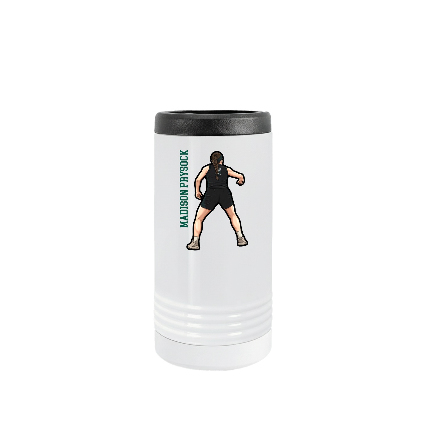 Slim Beverage Holder — Name Vertical in White